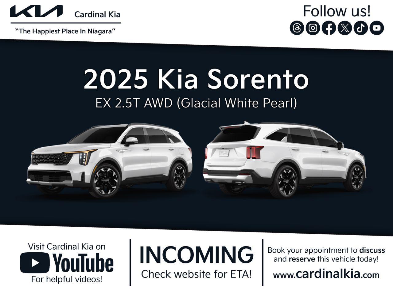 New 2025 Kia Sorento EX for sale in Niagara Falls, ON