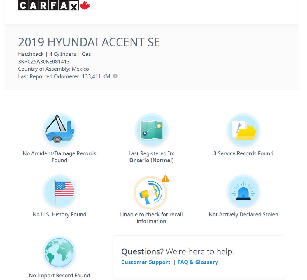 2019 Hyundai Accent Preferred+ApplePlay+Camera+New Tires+CLEAN CARFAX Photo