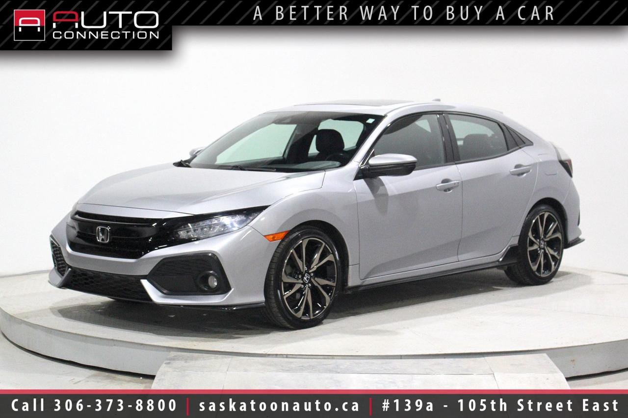 Used 2017 Honda Civic Sport Touring - HATCHBACK - LOW KMS - HEATED REAR SEATS - REMOTE START - ADAPTIVE CRUISE - WIRELESS CHARGING - CARPLAY - ANDROID AUTO for sale in Saskatoon, SK