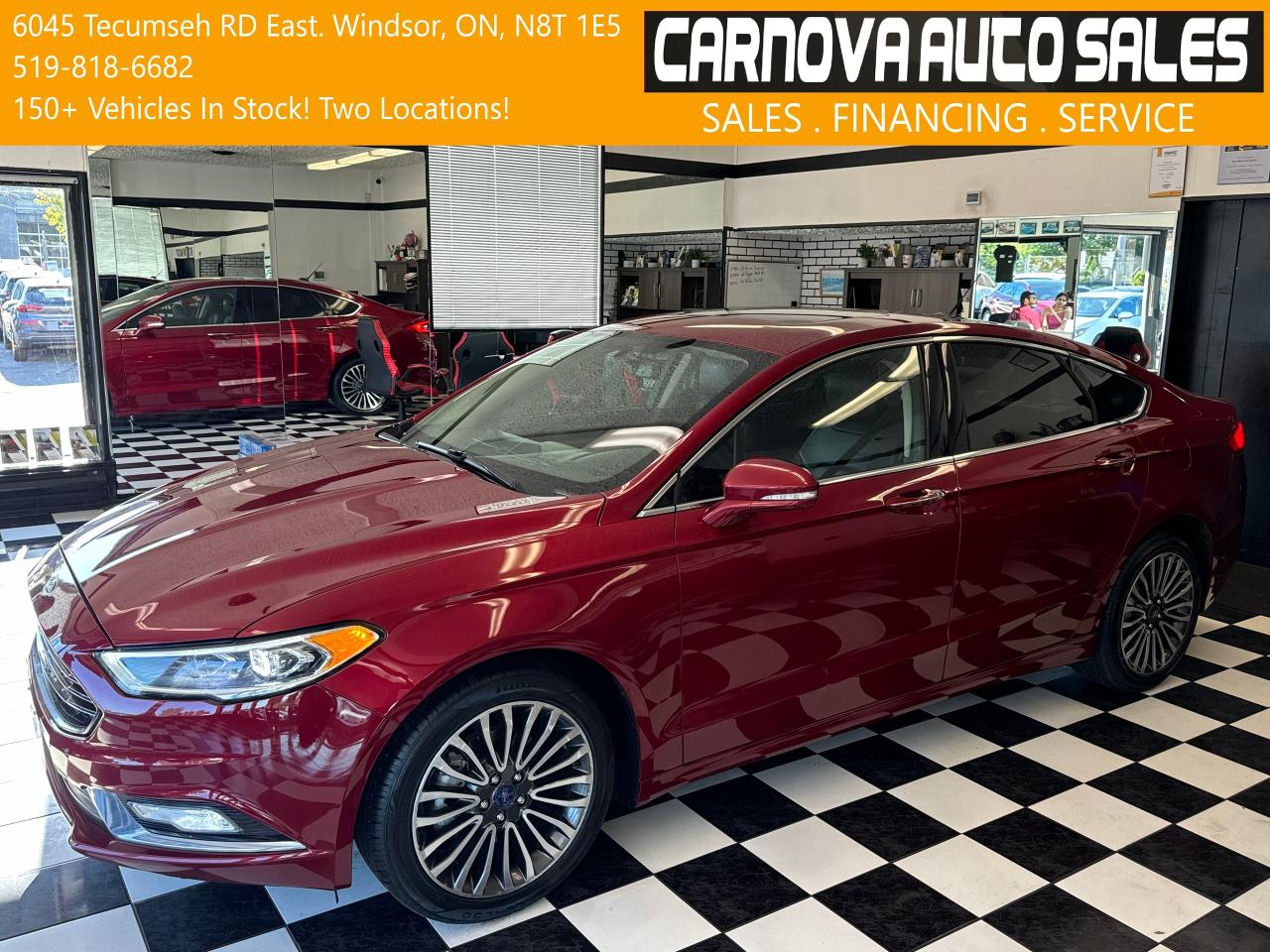 Used 2017 Ford Fusion SE AWD+Leather+Roof+GPS+New Tires+Brakes+ApplePlay for sale in Windsor, ON