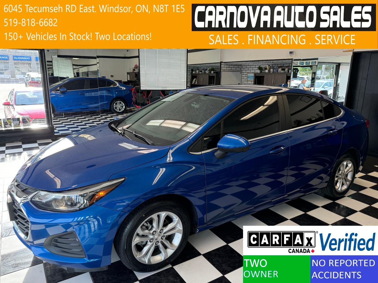 Used 2019 Chevrolet Cruze LT+New Tires+Remote Start+Blind Spot+CLEAN CARFAX for sale in Windsor, ON