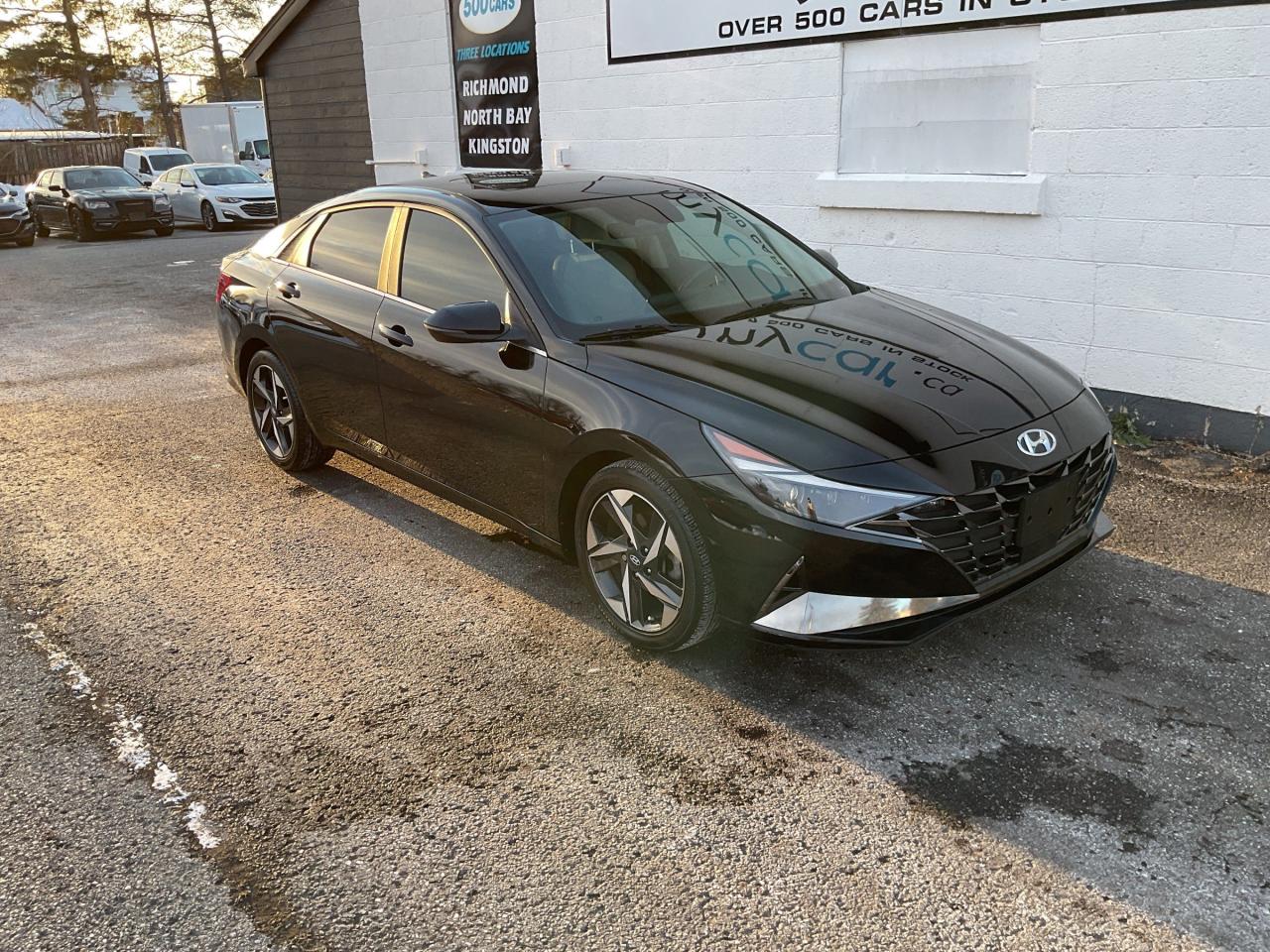 Used 2022 Hyundai Elantra Ultimate Tech 2L ULTIMATE TECH!!!!! SUNROOF. HEATED SEATS. LEATHER. NAV. ALLOYS. A/C. CRUISE. PWR GROUP. KEYLESS E for sale in North Bay, ON