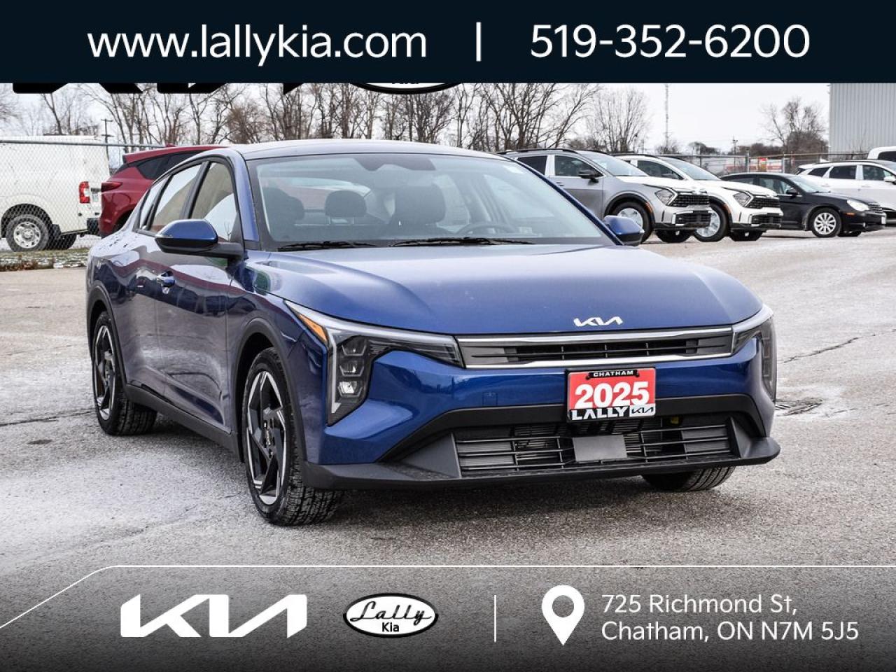 New 2025 Kia K4 EX+ POWER SUNROOF/HEATED FRONT SEATS/HEATED STEERING WHEEL/ WIRELESS CELLPHONE CHARGER/ 12.3” MULTIMEDIA INTERFACE / BLUETOOTH/ANDROID AUTO AND APPLE CARPLAY / SYNTHETIC LEATHER SEATS for sale in Chatham, ON