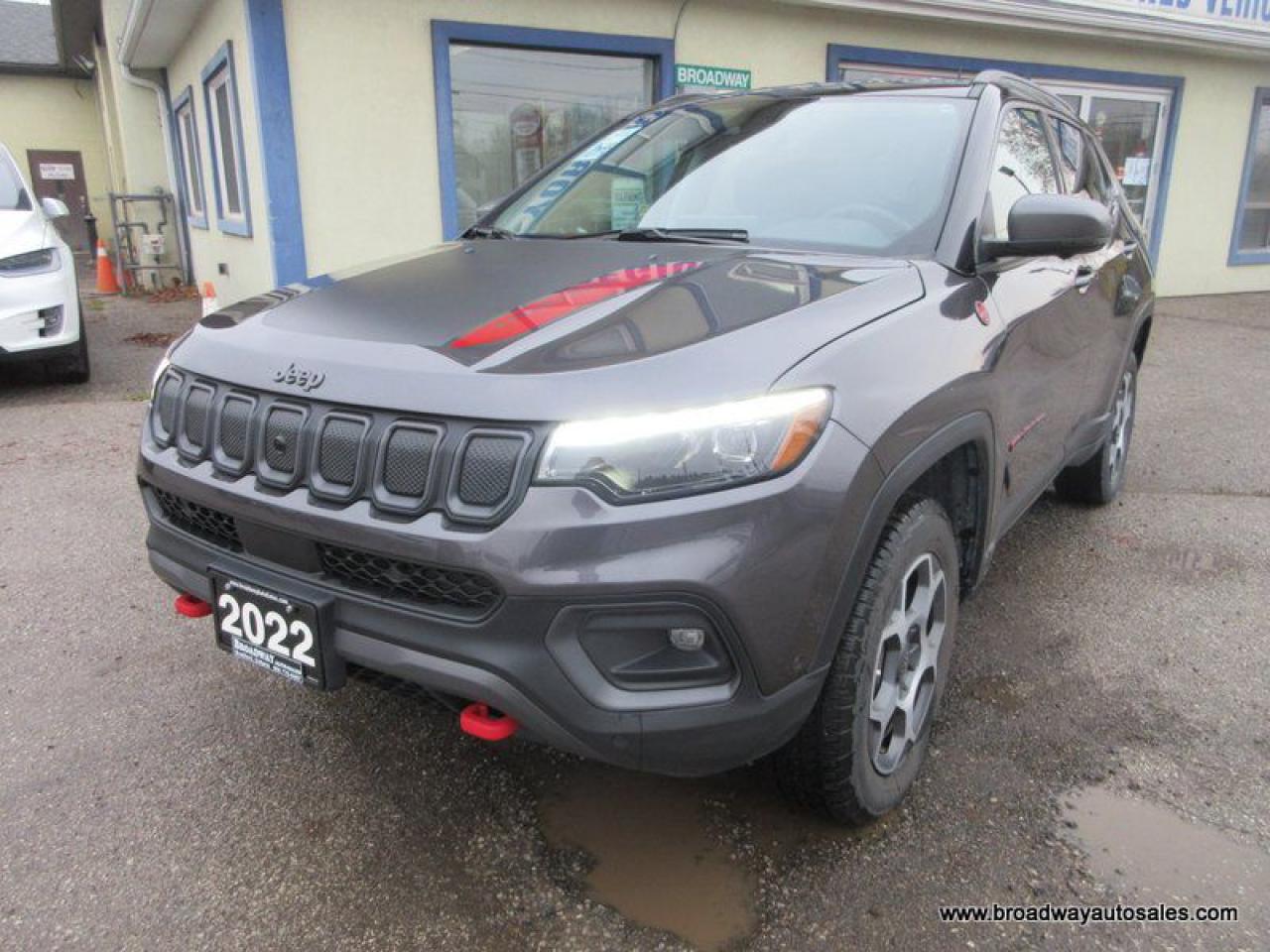 Used 2022 Jeep Compass LIKE NEW TRAIL-HAWK-VERSION 5 PASSENGER 2.4L - DOHC.. 4X4.. NAVIGATION.. LEATHER.. HEATED SEATS & WHEEL.. BACK-UP CAMERA.. BLUETOOTH SYSTEM.. for sale in Bradford, ON