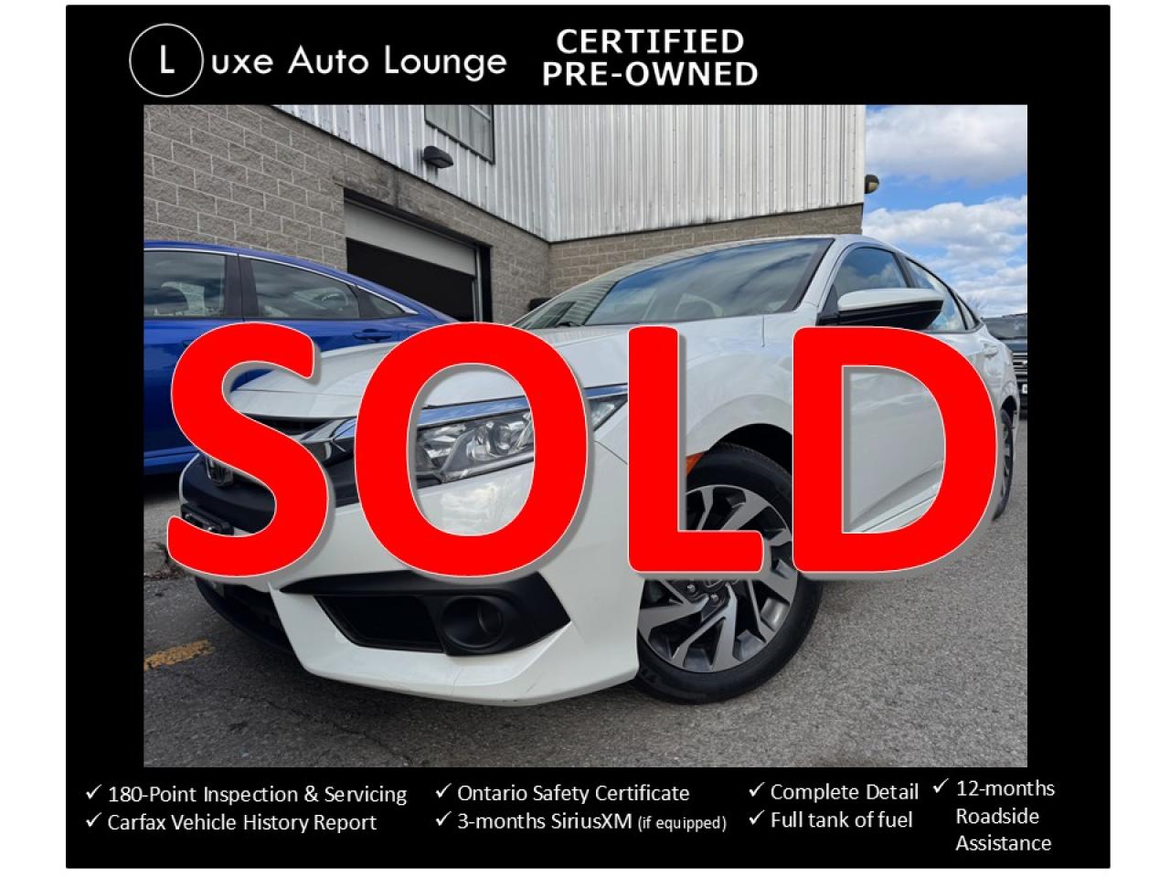 2018 Honda Civic EX, LOW KM, AUTO, SUNROOF, B/U CAM, HEATED SEATS!