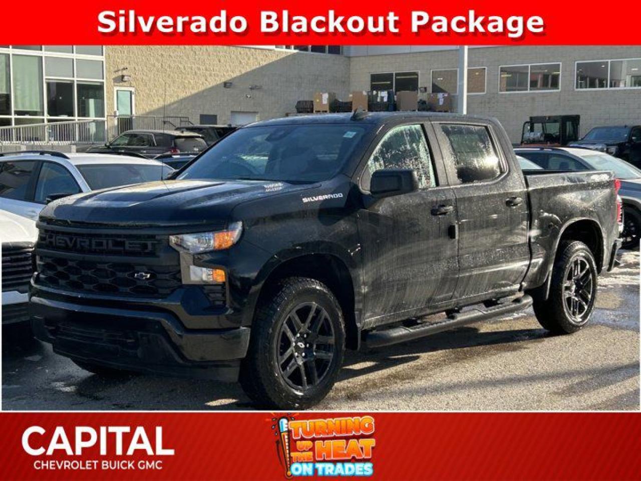 This Chevrolet Silverado 1500 boasts a Turbocharged Gas I4 2.7L/166 engine powering this Automatic transmission. ENGINE, 2.7L TURBOMAX (310 hp [231 kW] @ 5600 rpm, 430 lb-ft of torque [583 Nm] @ 3000 rpm) (STD), Wireless Phone Projection for Apple CarPlay and Android Auto, Windows, power rear, express down.* This Chevrolet Silverado 1500 Features the Following Options *Window, power front, passenger express down, Window, power front, drivers express up/down, Wi-Fi Hotspot capable (Terms and limitations apply. See onstar.ca or dealer for details.), Wheels, 20 x 9 (50.8 cm x 22.9 cm) Bright Silver painted aluminum, Wheel, 17 x 8 (43.2 cm x 20.3 cm) full-size, steel spare, USB Ports, rear, dual, charge-only, USB Ports, 2, Charge/Data ports located on the instrument panel, Transmission, 8-speed automatic, electronically controlled with overdrive and tow/haul mode. Includes Cruise Grade Braking and Powertrain Grade Braking, Transfer case, single speed electronic Autotrac with push button control (4WD models only), Tires, 275/60R20 all-season, blackwall.* Stop By Today *A short visit to Capital Chevrolet Buick GMC Inc. located at 13103 Lake Fraser Drive SE, Calgary, AB T2J 3H5 can get you a reliable Silverado 1500 today!