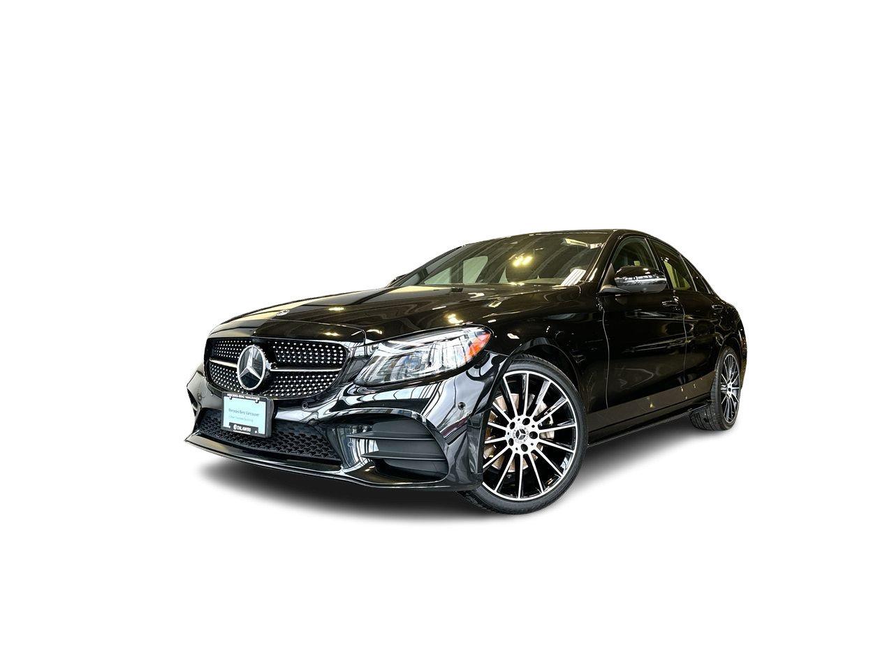 4MATIC®, 12.3" Instrument Cluster Display, 360 Camera, Active MULTIBEAM LED Lighting System, Active Parking Assist, Adaptive Highbeam Assist (AHA), Ambient Lighting, AMG Exterior Package, AMG® Style Front & Rear Bumpers, Avantgarde Edition Package, Convenience Package, Diamond Grille, Diamond Grille w/High Gloss Black Louvre, EASY-PACK Power Trunk Closer, Foot Activated Trunk Release, Front Wireless Phone Charging, Heated Steering Wheel, Illuminated Door Sill Panels, Integrated Garage Door Opener, KEYLESS GO®, KEYLESS GO® Package, Multifunction Sport Steering Wheel, Night Package, Night Package (P55), Panoramic Sunroof, Parking Package (P44), Parking Package (P47), Sport Suspension, Technology Package, Wheels: 19" AMG Multi-Spoke Alloy.  Recent Arrival!  2021 Mercedes-Benz C-Class C 300 Obsidian Black Metallic 9-Speed Automatic 2.0L I4 Turbocharged 4MATIC®  Certified. Mercedes Certified Details:    * 5 day/500 km Exchange Privilege – whichever comes first   * Any coverage left on your vehicles original factory warranty of 4 years or 80,000 km remains in effect throughout its original term. Afterwards, the standard Mercedes-Benz Star Certified Pre-Owned Warranty term provides protection for up to another 2 years or a total of 120,000 accumulated kilometres. Extended warranty options. Zero deductible. Transferable from person-to-person, via an authorized Mercedes-Benz dealer   * Special Offers Take advantage of exceptional offers on now at your local Mercedes-Benz Retailer. Offer ends August 31, 2024   * Prepaid Maintenance Select - Save up to 30% when you pay in advance and enjoy routine maintenance every 1 year or 20,000 kilometers, whichever comes first. Nationwide Dealer Support. Trip Interruption reimbursement   * 169+ point inspection   * 24/7 Roadside Assistance   This vehicle is being offered to you by Mercedes-Benz Vancouver, your trusted destination for premium used cars in the heart of the city! For over 50 years, we have proudly served the Vancouver market, delivering unparalleled excellence in the automotive industry. Save time, money, and frustration with our transparent, no hassle pricing at Mercedes-Benz Vancouver. We analyze real live market data to ensure that our cars are priced competitively, reflecting the current market trends. This commitment to transparency means you get the best value for your investment. We are proud to be recognized as one of AutoTraders Best Price Dealers in 2023. This prestigious award underscores our commitment to providing fair and competitive prices, ensuring that you receive exceptional value with every purchase. With no additional fees, theres no surprises either, the price you see is the price you pay, just add the taxes! Our advertised price includes a $695 administration fee.  Every car at Mercedes-Benz Vancouver undergoes an extensive reconditioning process, ensuring it reaches the pinnacle of performance and aesthetics. Our certified and licensed technicians meticulously inspect each vehicle, guaranteeing it meets the highest standards of quality and reliability. We provide full transparency on the history of our vehicles by offering a free CarFax Vehicle History report and maintenance history when available.  To make your dream car more accessible, Mercedes-Benz Vancouver offers flexible financing & leasing options tailored to your needs. Our finance experts work with you to find the best terms and rates, ensuring a hassle-free and convenient financing experience. Drive away in your desired vehicle with confidence, knowing youve secured a financing or leasing plan that suits your lifestyle.  Conveniently located at 550 Terminal Ave, our state-of-the-art facility is just minutes away from the Vancouver core. To enhance your experience, we offer complimentary valet parking ensuring a seamless and stress-free visit. Call or submit a request for more information today!