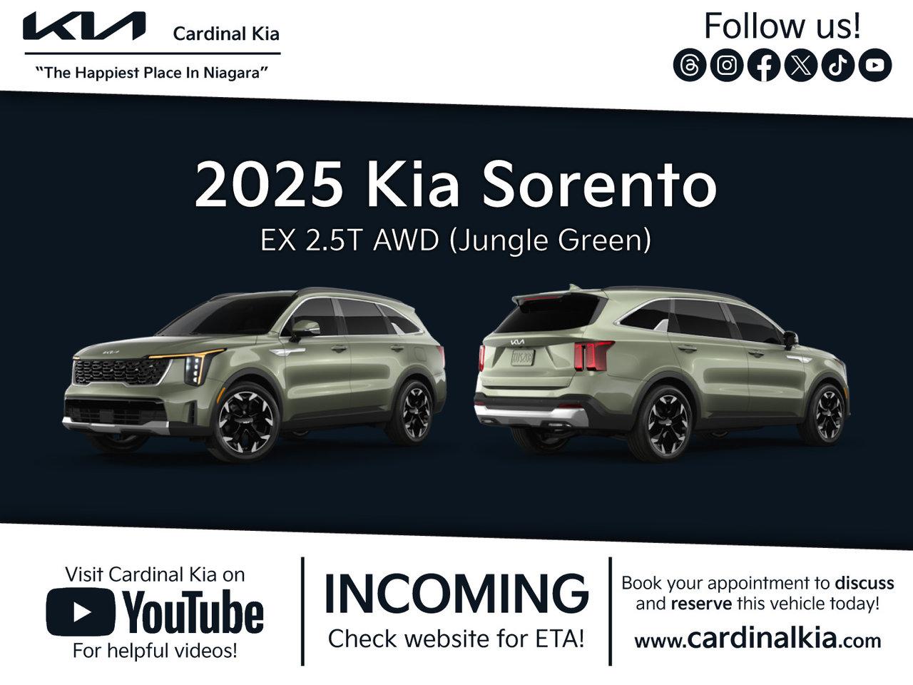 New 2025 Kia Sorento EX for sale in Niagara Falls, ON