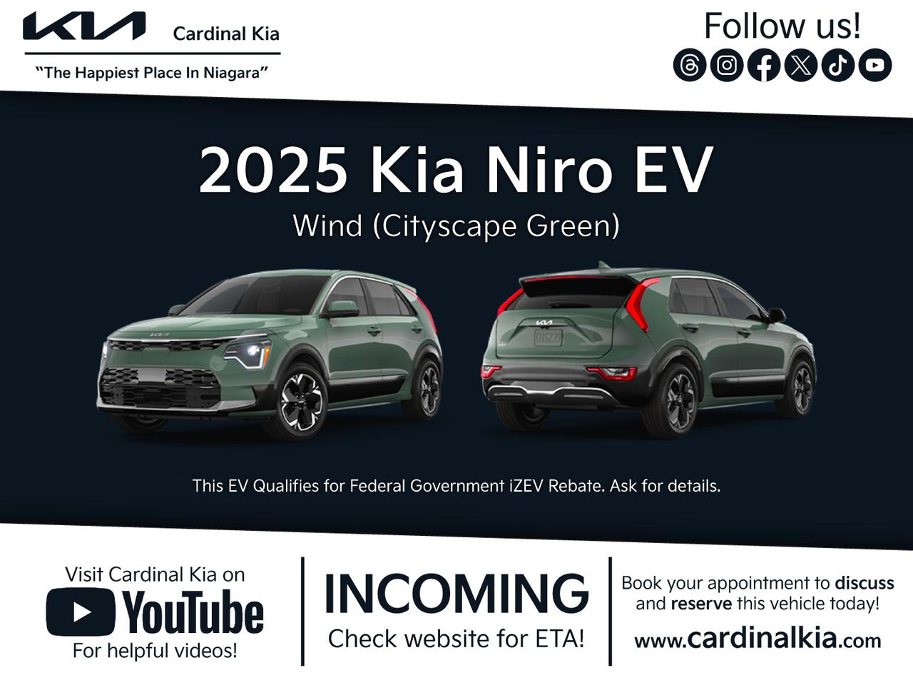 New 2025 Kia NIRO EV Wind for sale in Niagara Falls, ON