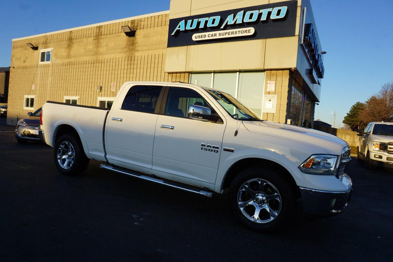 Used 2018 RAM 1500 LARAMIE CREW HEMI LWB 4WD *1 OWNER*ACCIDENT FREE* CAMERA NAV BLUETOOTH LEATHER HEATED SEATS CRUISE ALLOYS for sale in Burlington, ON