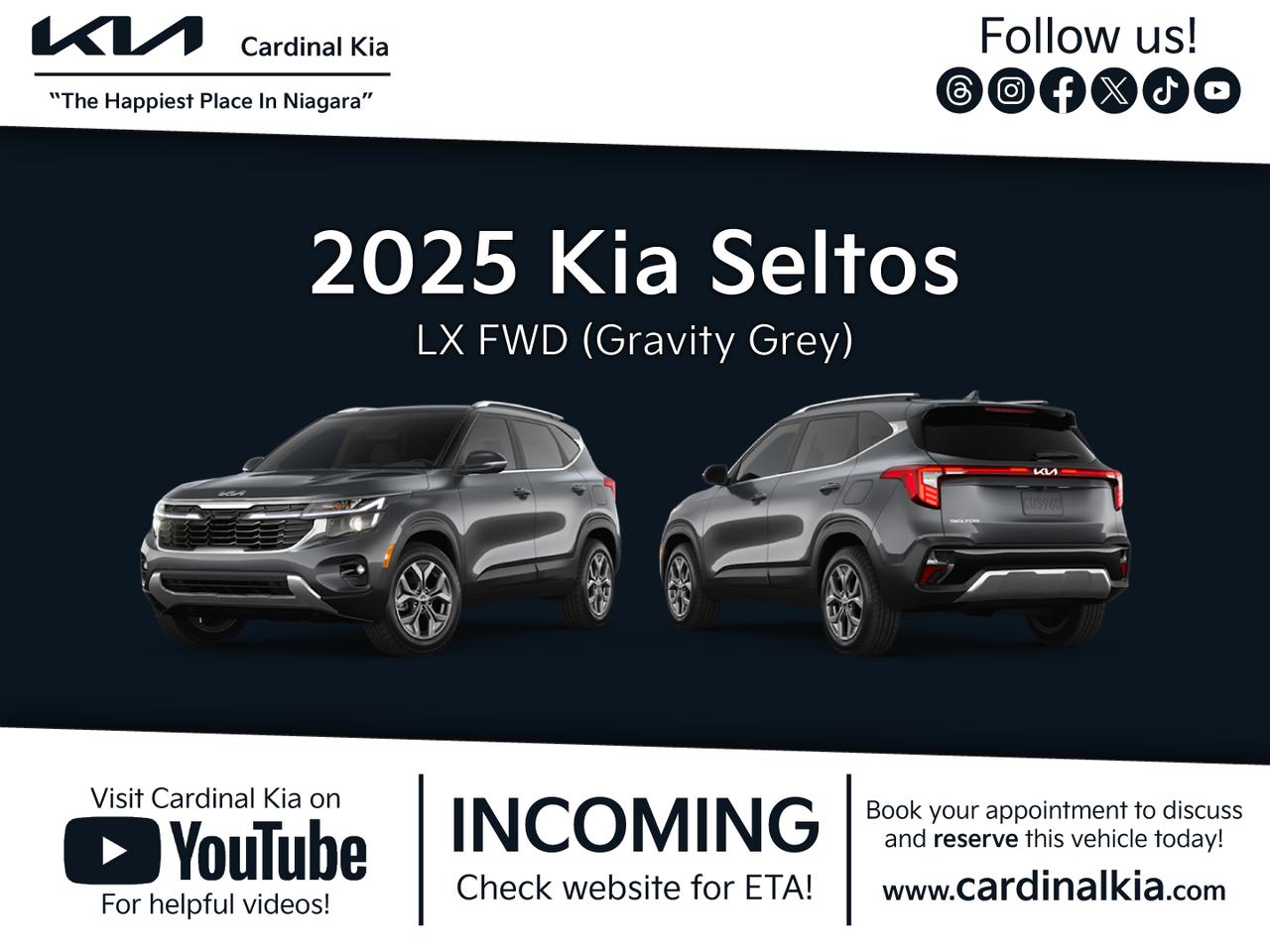 New 2025 Kia Seltos LX FWD for sale in Niagara Falls, ON