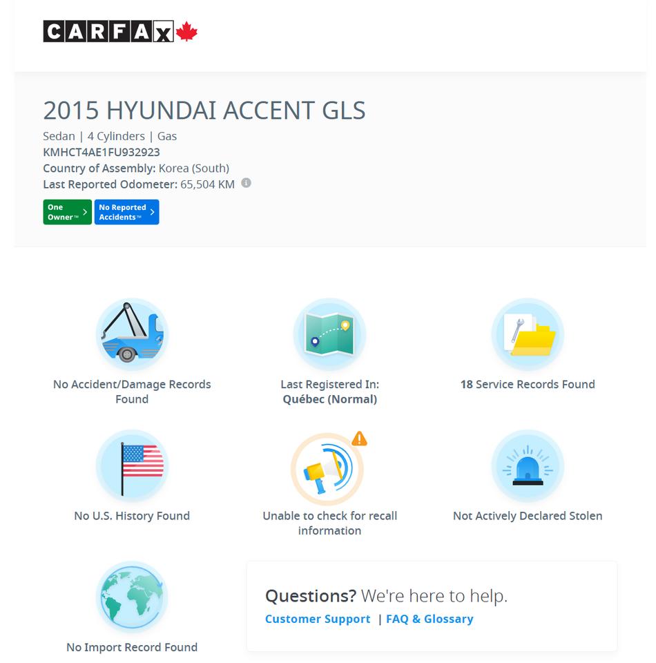 2015 Hyundai Accent GL+RustProofed+Remote Start+ONE OWNER+CLEAN CARFAX Photo