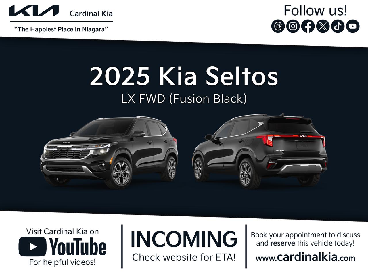 New 2025 Kia Seltos LX FWD for sale in Niagara Falls, ON