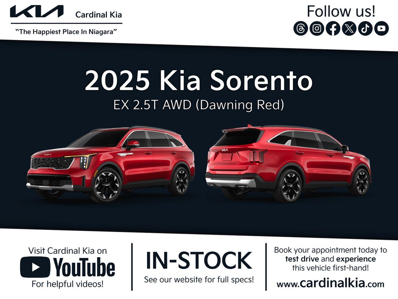 New 2025 Kia Sorento EX for sale in Niagara Falls, ON