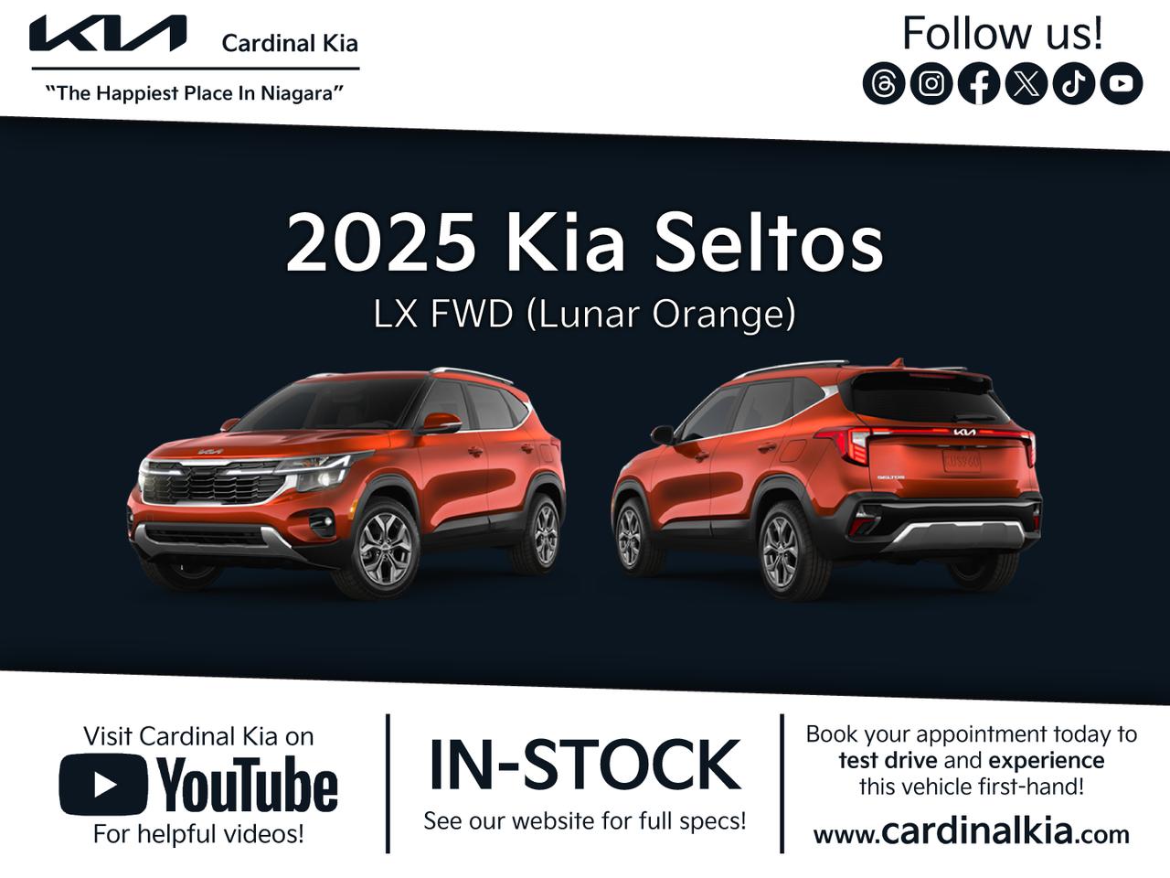 New 2025 Kia Seltos LX FWD for sale in Niagara Falls, ON