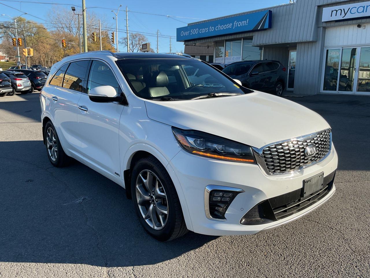 Used 2019 Kia Sorento 3.3L SX 3.3L 7-PASSENGER!!!  SUNROOF. HEATED SEATS. LEATHER. NAV. BACKUP CAM. BLUETOOTH. A/C. CRUISE. PWR GR for sale in North Bay, ON