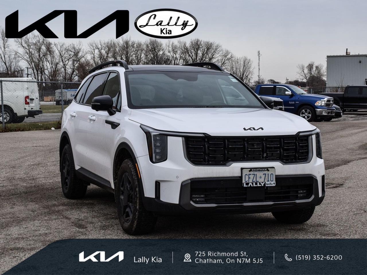 Used 2025 Kia Sorento 2.5T X-Pro w/Black Interior X-PRO, DEMO, AWD, Alloy wheels, Apple CarPlay & Android Auto, Electronic Stability Control, Front dual zone A/C, Heated front seats, Heated rear seats, Heated steering wheel, Navigation System, Power for sale in Chatham, ON