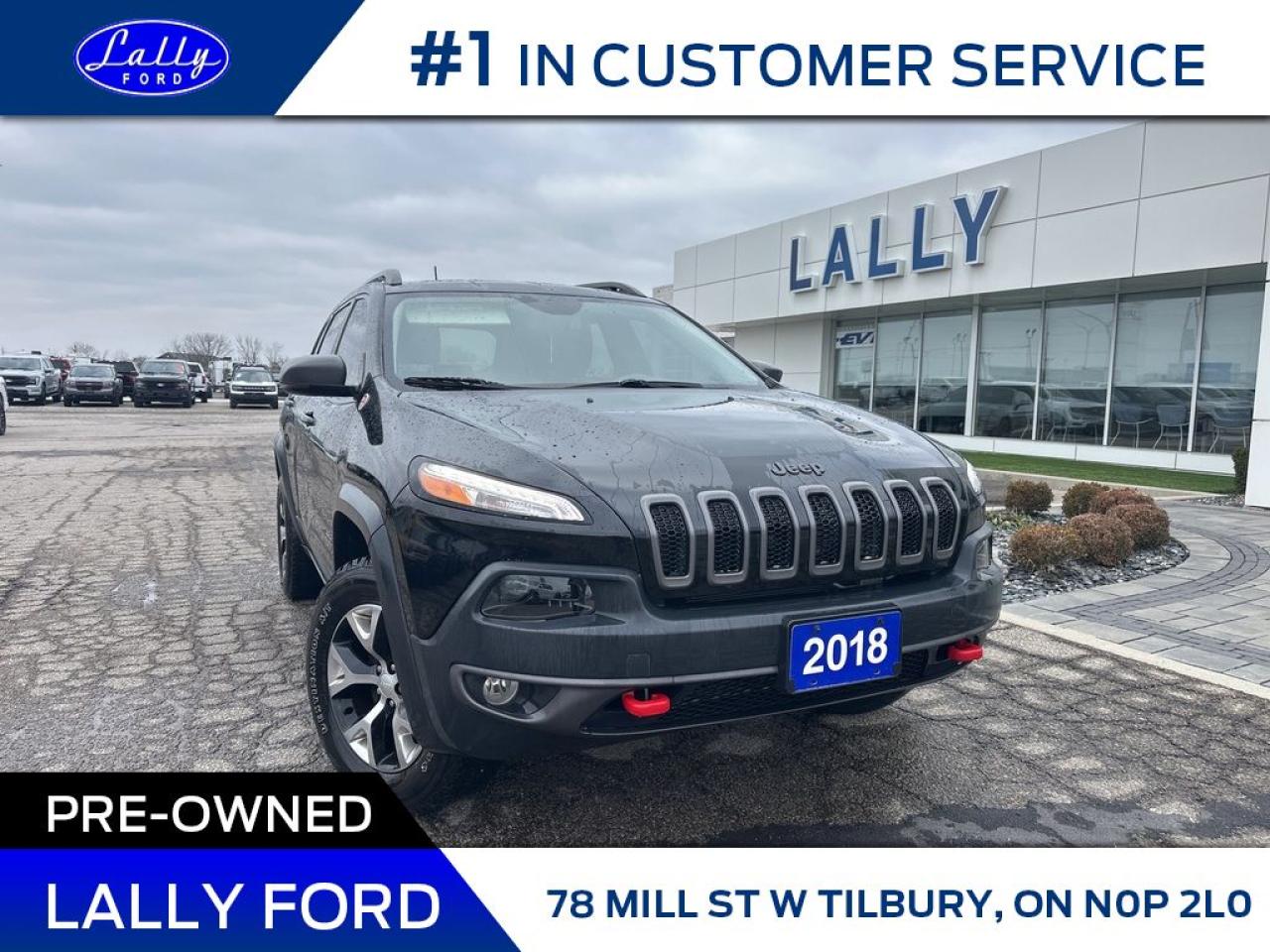 Used 2018 Jeep Cherokee Trailhawk Leather Plus, AWD, Moonroof, Leather! for sale in Tilbury, ON