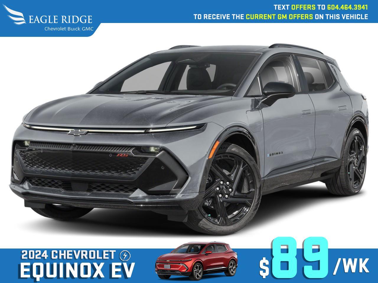 New 2024 Chevrolet Equinox EV RS Smartphone App, Front Power Seats, Active Safety Package, Wireless charger, Adaptive cruise control, Enhance automatics emergency braking for sale in Coquitlam, BC