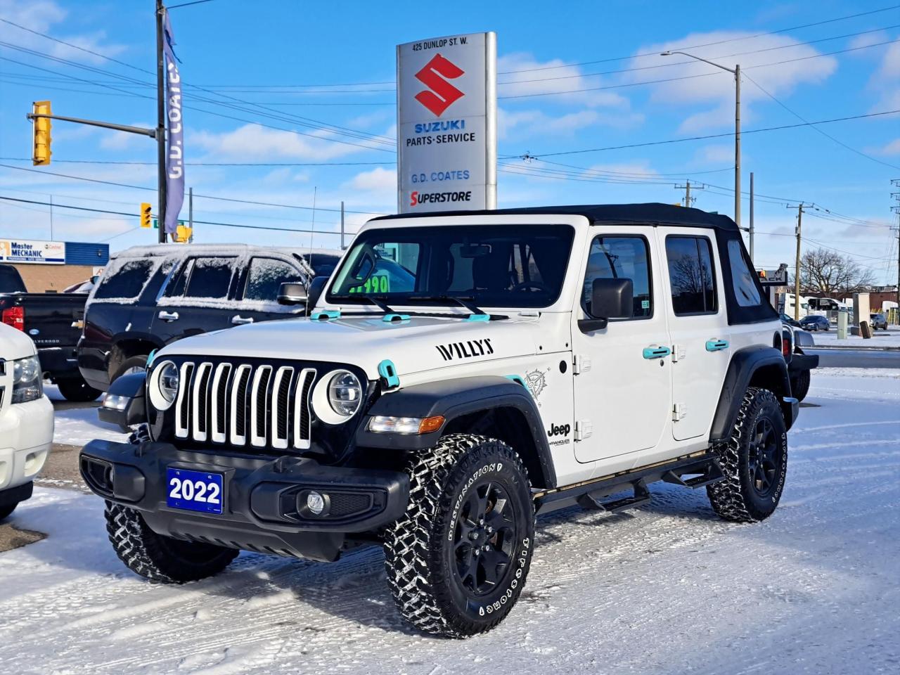 Used 2022 Jeep Wrangler Unlimited Willys 4x4 ~Bluetooth ~SoftTop ~Camera for sale in Barrie, ON