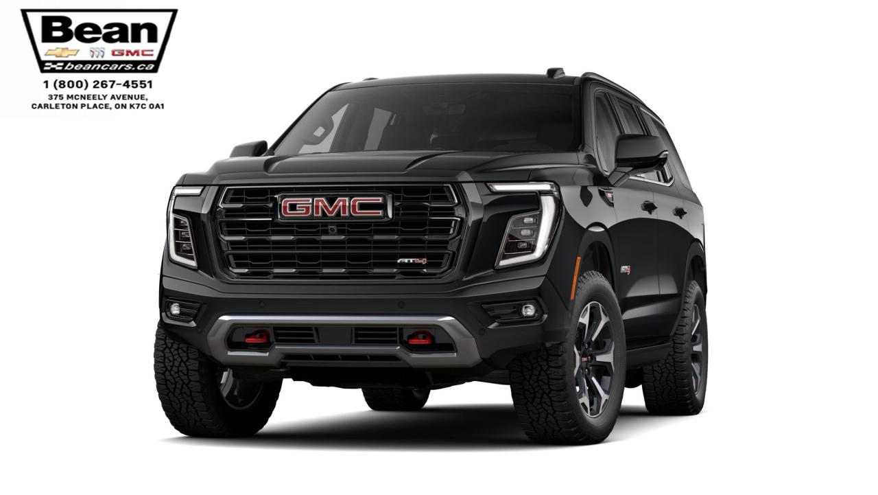 New 2025 GMC Yukon AT4 6.2L V8 WITH REMOTE START/ENTRY, SUNROOF, HEATED SEATS, VENTILATED SEATS, POWER LIFTGATE, HD SURROUND VISION, BOSE SPEAKER SYSTEM for sale in Carleton Place, ON