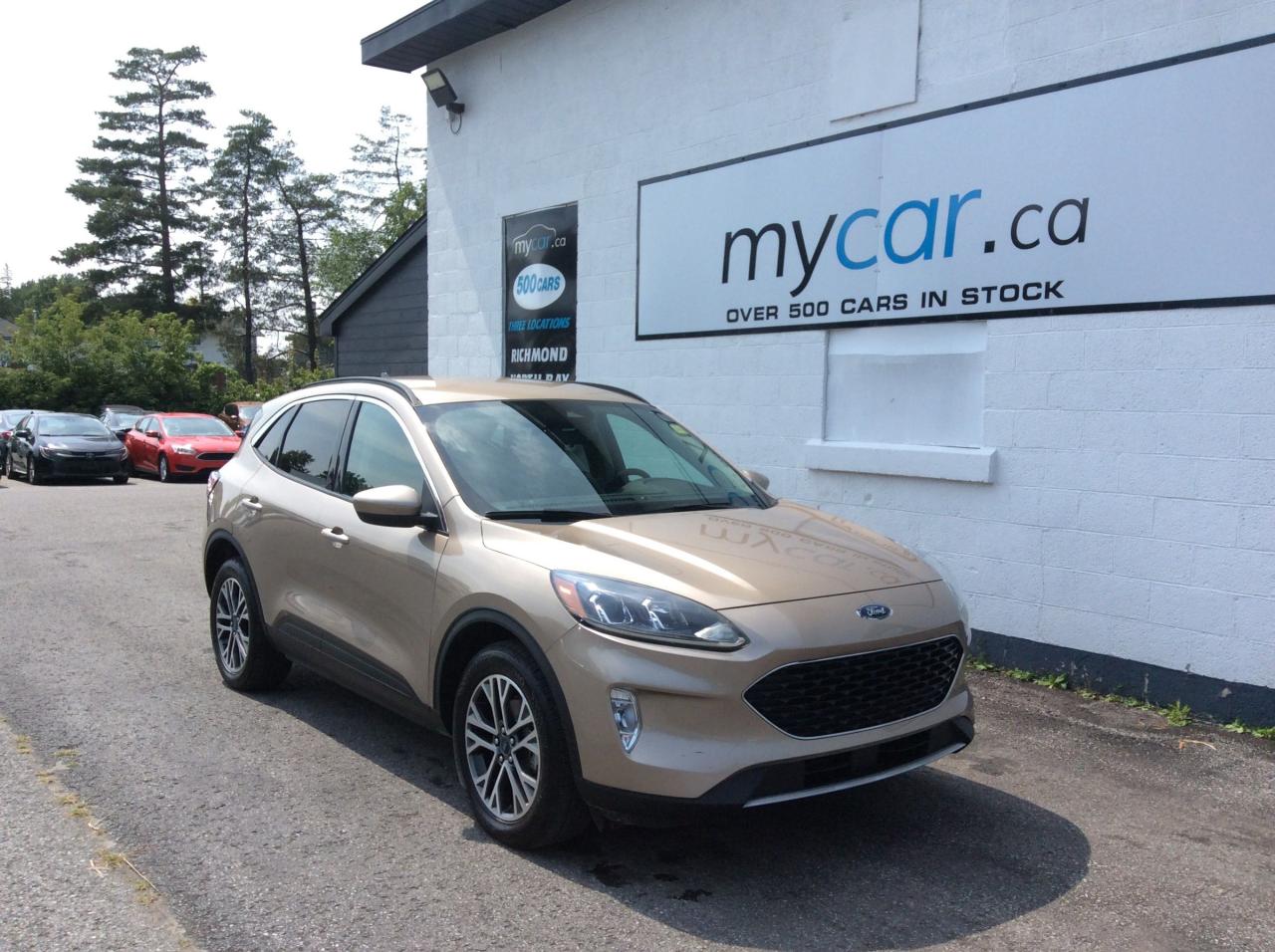 Used 2020 Ford Escape SEL AWD DESSERT GOLD!!! BACKUP CAM. HEATED SEATS. LEATHER. NAV. PWR SEAZTS. ALLOYS. A/C. CRUISE. KEY for sale in North Bay, ON