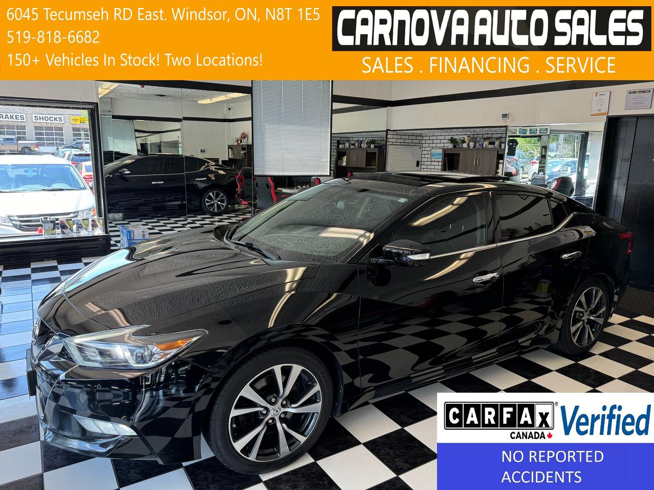 2017 Nissan Maxima SL 3.5L V6+Leather+GPS+Roof+ApplePlay+CLEAN CARFAX Photo0