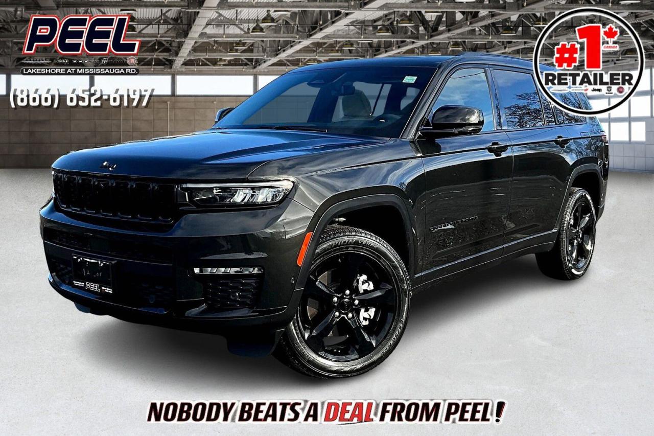 *6.89% promotional interest rate available on approved credit and qualifying vehicles (2022-2025 Preowned Vehicles and demos).  
COME SEE WHY NOBODY BEATS A DEAL FROM PEEL! Your Source for ALL make and models used cars and trucks. Canadas #1 Stellantis Retailer for 9 years & counting!!

2023 Jeep Grand Cherokee L Limited 4X4 | 3.6L V6 | Rocky Mountain Pearl | Black Appearance Package | Wicker Beige Interior | Heated & Ventilated Capri Leather Seats | Luxury Tech Group II | Uconnect 10.1" Touchscreen Display w/ Navigation | Dual-pane Panoramic Sunroof | 6 Passenger Seating - Second-row Captain Seats | Heated Steering Wheel | Remote Start | Wireless Charging Pad | Adaptive Cruise Control | Lane Keep Assist | Forward Collision Warning | Blind Spot Monitoring | 360 Surround View Camera | Tri-zone Automatic Climate Control

One Owner Clean Carfax

Elevate every journey with this 2023 Jeep Grand Cherokee L Limited 4X4 in elegant Diamond Black Crystal Pearl, featuring the sleek Black Appearance Package. Powered by a robust 3.6L V6, this Grand Cherokee combines performance with luxury. Inside, experience refined comfort with heated and ventilated Capri leather seats and second-row captains chairs for spacious 6-passenger seating. Equipped with advanced tech, enjoy seamless navigation on the Uconnect 10.1" touchscreen, a wireless charging pad, and tri-zone climate control for personalized comfort. Safety is top-notch with adaptive cruise control, lane keep assist, forward collision warning, blind spot monitoring, and a 360 surround view camera for complete visibility. With remote start and a heated steering wheel, this one-owner, clean Carfax Grand Cherokee L blends premium style, safety, and functionality for families and adventurers alike.
______________________________________________________

Engage & Explore with Peel Chrysler: Whether youre inquiring about our latest offers or seeking guidance, 1-866-652-6197 connects you directly. Dive deeper online or connect with our team to navigate your automotive journey seamlessly.

WE TAKE ALL TRADES & CREDIT. WE SHIP ANYWHERE IN CANADA! OUR TEAM IS READY TO SERVE YOU 7 DAYS!
______________________________________________________
Our advertised prices are for consumers (i.e end users) only. 

*FREE CarFax (click the link above to check it out at no cost to you!)*

*FULLY CERTIFIED! (Have you seen some of these other dealers stating in their advertisements that certification is an additional fee? NOT HERE! Our certification is already included in our low sale prices to save you more!)

*COMPANY DEMO - Exact mileage may differ from advertised mileage. Please contact one of our sales professionals for exact mileage.
______________________________________________________

Peel Chrysler  A Trusted Destination: Based in Port Credit, Ontario, we proudly serve customers from all corners of Ontario and Canada including Toronto, Oakville, North York, Richmond Hill, Ajax, Hamilton, Niagara Falls, Brampton, Thornhill, Scarborough, Vaughan, London, Windsor, Cambridge, Kitchener, Waterloo, Brantford, Sarnia, Pickering, Huntsville, Milton, Woodbridge, Maple, Aurora, Newmarket, Orangeville, Georgetown, Stouffville, Markham, North Bay, Sudbury, Barrie, Sault Ste. Marie, Parry Sound, Bracebridge, Gravenhurst, Oshawa, Ajax, Kingston, Innisfil and surrounding areas. On our website www.peelchrysler.com, you will find a vast selection of new vehicles including the new and used Ram 1500, 2500 and 3500. Chrysler Grand Caravan, Chrysler Pacifica, Jeep Cherokee, Wrangler and more. All vehicles are priced to sell. We deliver throughout Canada. website or call us 1-866-652-6197. 

Disclaimer Statement: At Peel Chrysler, your satisfaction is our priority. While many pre-owned vehicles originally come with two keys, variations may occur based on trade-ins, and all Peel Chrysler Pre-Owned Vehicles come standard with one key—any extras provided by the previous owner will be included with your purchase, and additional keys can be bought at the time of sale. Online prices and payments are for finance purchases. Used vehicles that are being financed are subject to a $499 (^$1500 non-prime) financing fee, while cash purchases (certified cheque, bank draft, or wire transfer) on used vehicles have a $2,000 surcharge ( online price + $2,000). Cash purchases of new vehicles only incur applicable taxes and licensing fees, and those priced above $100,000 (including accessories or add-ons) are subject to a federal luxury tax. Optional finance and lease terms are available, and if trading in a vehicle with an outstanding loan balance requiring Peel Chrysler to facilitate the lien payout, a Lien Payout Fee of $349 applies. Prices, rates, and payments are subject to change without notice. While we strive for accuracy, occasional technical or human errors may occur, so we encourage verifying all vehicle details, including features, options, materials, and specifications, with a Peel Chrysler representative by contacting us or visiting our dealership. Experience seamless convenience with our nationwide delivery options—visit our website or contact us for more details.