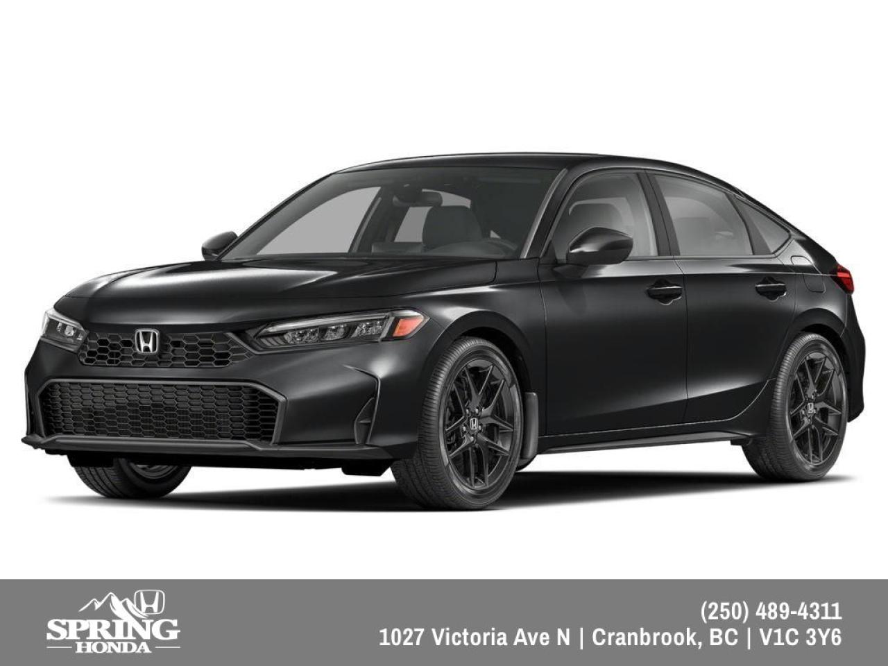 New 2025 Honda Civic Sport PRICE INCLUDES: BLOCK HEATER, ALL SEASON MATS, PAINT PROTECTION FILM, REAR SPLASH GUARDS, PREMIUM PAINT for sale in Cranbrook, BC