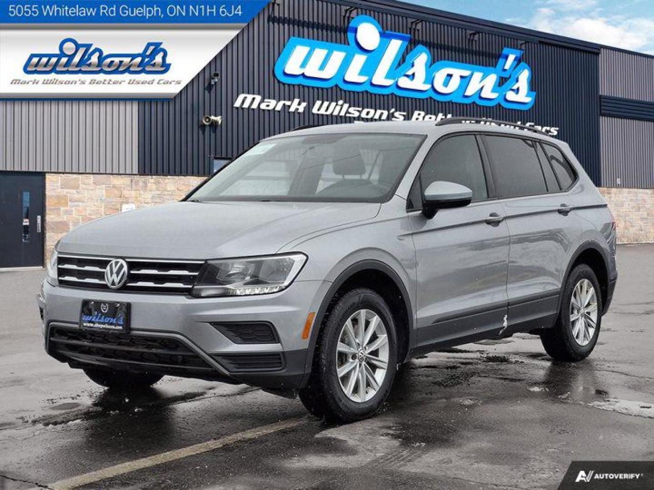 Come see this certified 2020 Volkswagen Tiguan Trendline | AWD | Heated Seats | CarPlay + Android | Rear Camera | Bluetooth | Alloy Wheels. Its Automatic transmission and 2.0 L engine will keep you going. This Volkswagen Tiguan comes equipped with these options: Reverse Camera, Air Conditioning, Bluetooth, Heated Seats, Tilt Steering Wheel, Steering Radio Controls, Power Windows, Power Locks, Traction Control, and Power Mirrors. See it for yourself at Mark Wilsons Better Used Cars, 5055 Whitelaw Road, Guelph, ON N1H 6J4.60+ years of World Class Service!450+ Live Market Priced VEHICLES! ONE MASSIVE LOCATION!Free Local Delivery Available!FINANCING! - Better than bank rates! 6 Months No Payments available on approved credit OAC. Zero Down Available. We have expert licensed credit specialists to secure the best possible rate for you and keep you on budget ! We are your financing broker, let us do all the leg work on your behalf! Click the RED Apply for Financing button to the right to get started or drop in today!BAD CREDIT APPROVED HERE! - You dont need perfect credit to get a vehicle loan at Mark Wilsons Better Used Cars! We have a dedicated licensed team of credit rebuilding experts on hand to help you get the car of your dreams!WE LOVE TRADE-INS! - Top dollar trade-in values!SELL us your car even if you dont buy ours! HISTORY: Free Carfax report included.Certification included! No shady fees for safety!EXTENDED WARRANTY: Available30 DAY WARRANTY INCLUDED: 30 Days, or 3,000 km (mechanical items only). No Claim Limit (abuse not covered)5 Day Exchange Privilege! *(Some conditions apply)CASH PRICES SHOWN: Excluding HST and Licensing Fees.2019 - 2024 vehicles may be daily rentals. Please inquire with your Salesperson.