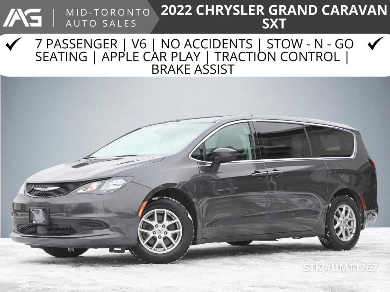 Used 2022 Dodge Grand Caravan SXT - 7 Passenger - V6 - No Accidents - Stow - N - Go Seating - Apple Car Play - Power Seat - Heated Steering Wheel for sale in North York, ON