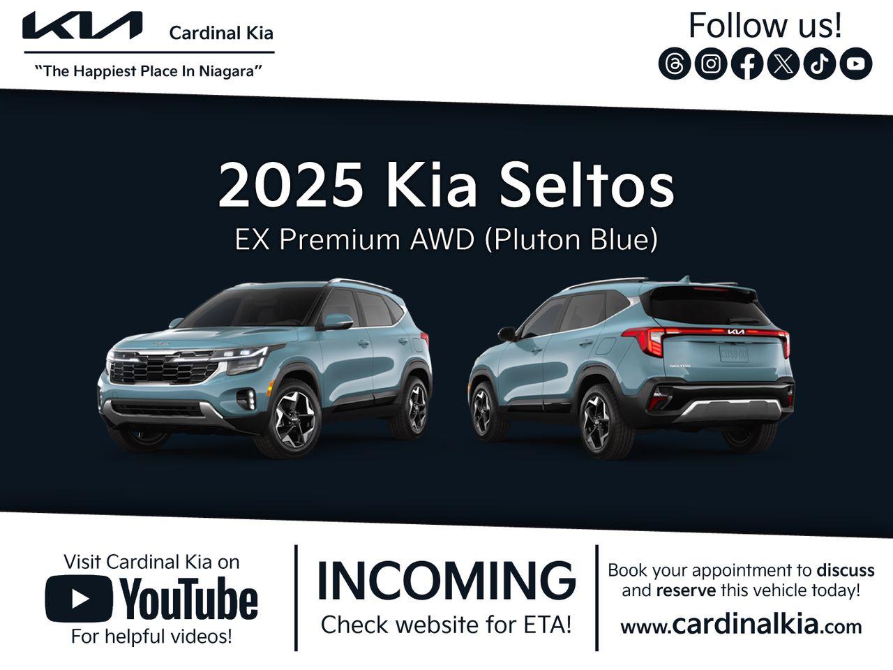 New 2025 Kia Seltos EX PREMIUM for sale in Niagara Falls, ON