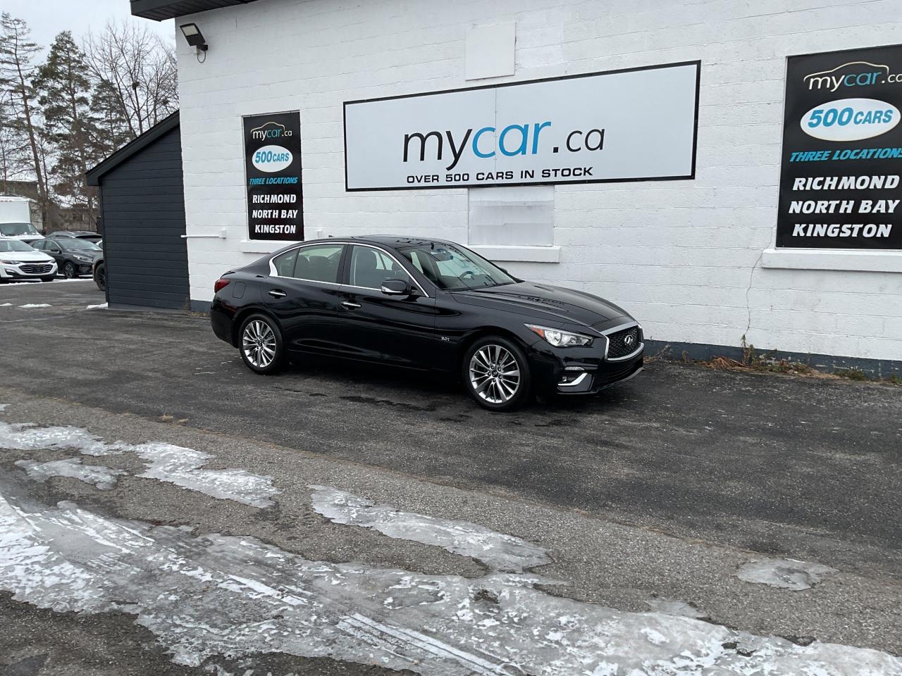 Used 2019 Infiniti Q50 3.0t LUXE LOW MILEAGE!!!!  SUNROOF. HEATED SEATS. LEATHER. NAV. BACKUP CAM. A/C. CRUISE. PWR GROUP. KEYLESS EN for sale in Kingston, ON