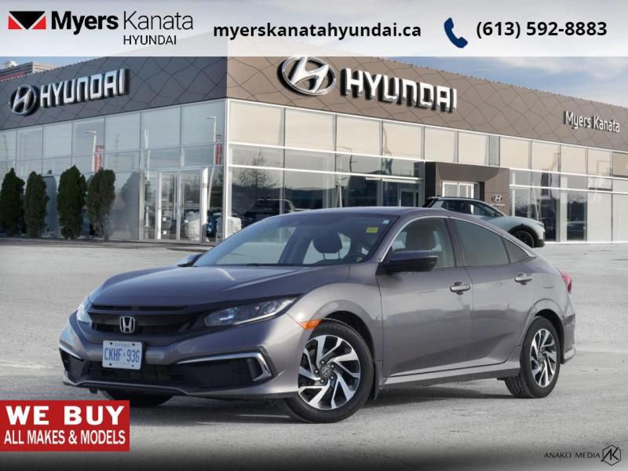 Used 2020 Honda Civic Sedan EX  - Sunroof -  Remote Start - $73.83 /Wk for sale in Kanata, ON