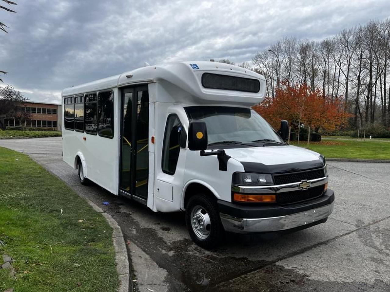 Used 2017 Chevrolet Express G4500 22 Passenger Bus With Wheelchair Ramp Off Road Use Only for sale in Burnaby, BC