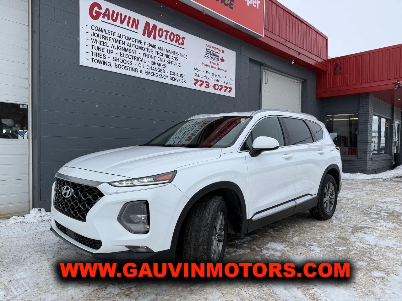 2019 HYUNDAI SANTA FE ESSENTIAL AWD 2.4L, FULLY EQUIPPED INCLUDING HEATED BUCKET SEATS, HEATED STEERING WHEEL, REAR CAMERA, AM/FM/MP3/USB/STREAMING SOUND SYSTEM W/ APPLE CARPLAY/ ANDROID AUTO, RECLINE REAR SEATS, ELECTRONIC COMPASS, 4X4 LOCK, LANE DEPARTURE SYSTEM, TRACTION CONTROL, VARIABLE DRIVE MODES, KEYLESS ENTRY, PRIVACY GLASS AND SO MUCH MORE! BEAUTIFUL CONDITION, JUST SERVICED AND INSPECTED, PRICED TO SELL AT ONLY $19,495.  TRADES WELCOME, LOW-RATE ON THE SPOT FINANCING AVAILABLE,  DONT MISS IT!