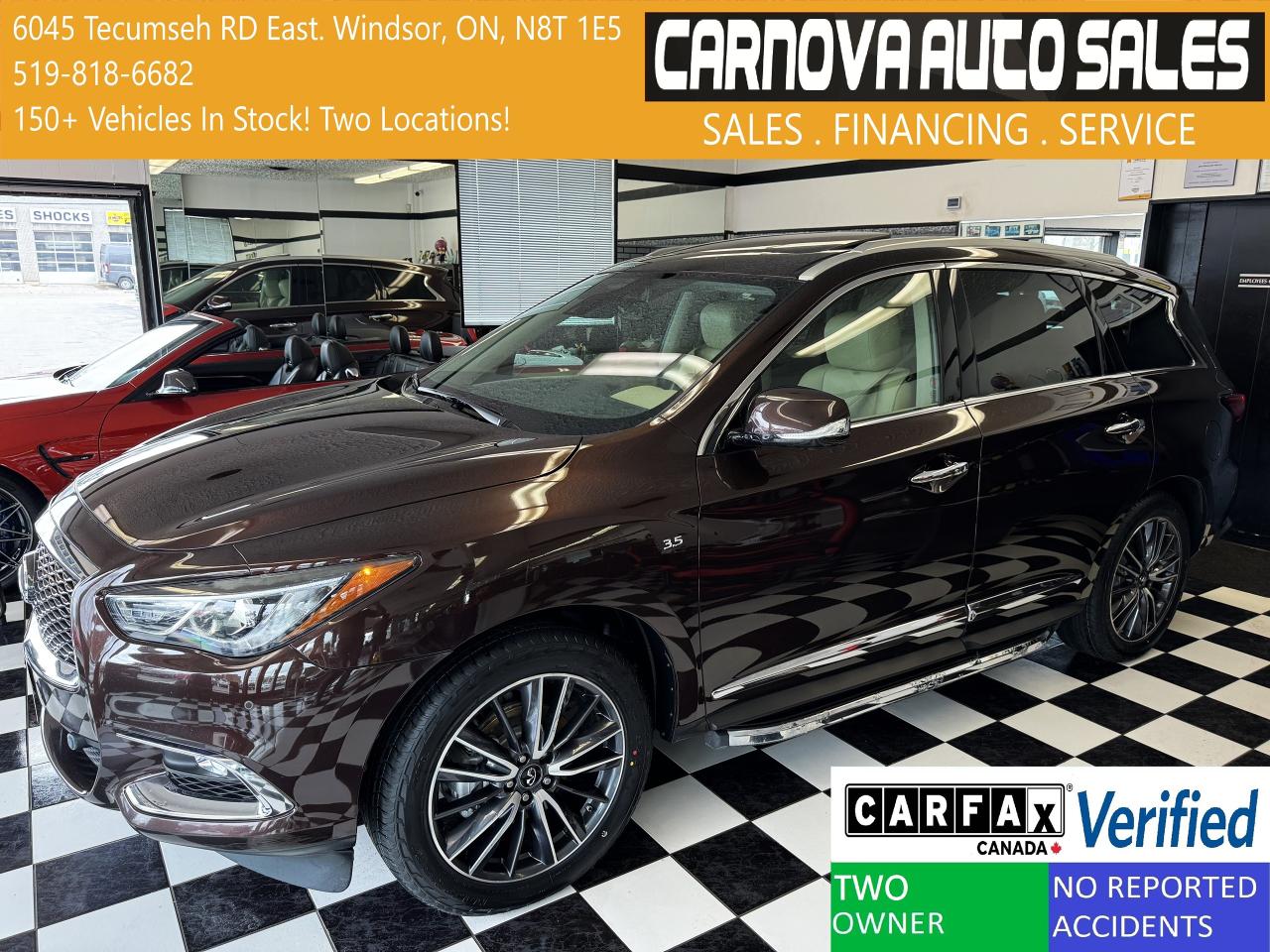 Used 2019 Infiniti QX60 Pure AWD+New Tires+360 CAM+DVDs+GPS+CLEAN CARFAX for sale in Windsor, ON