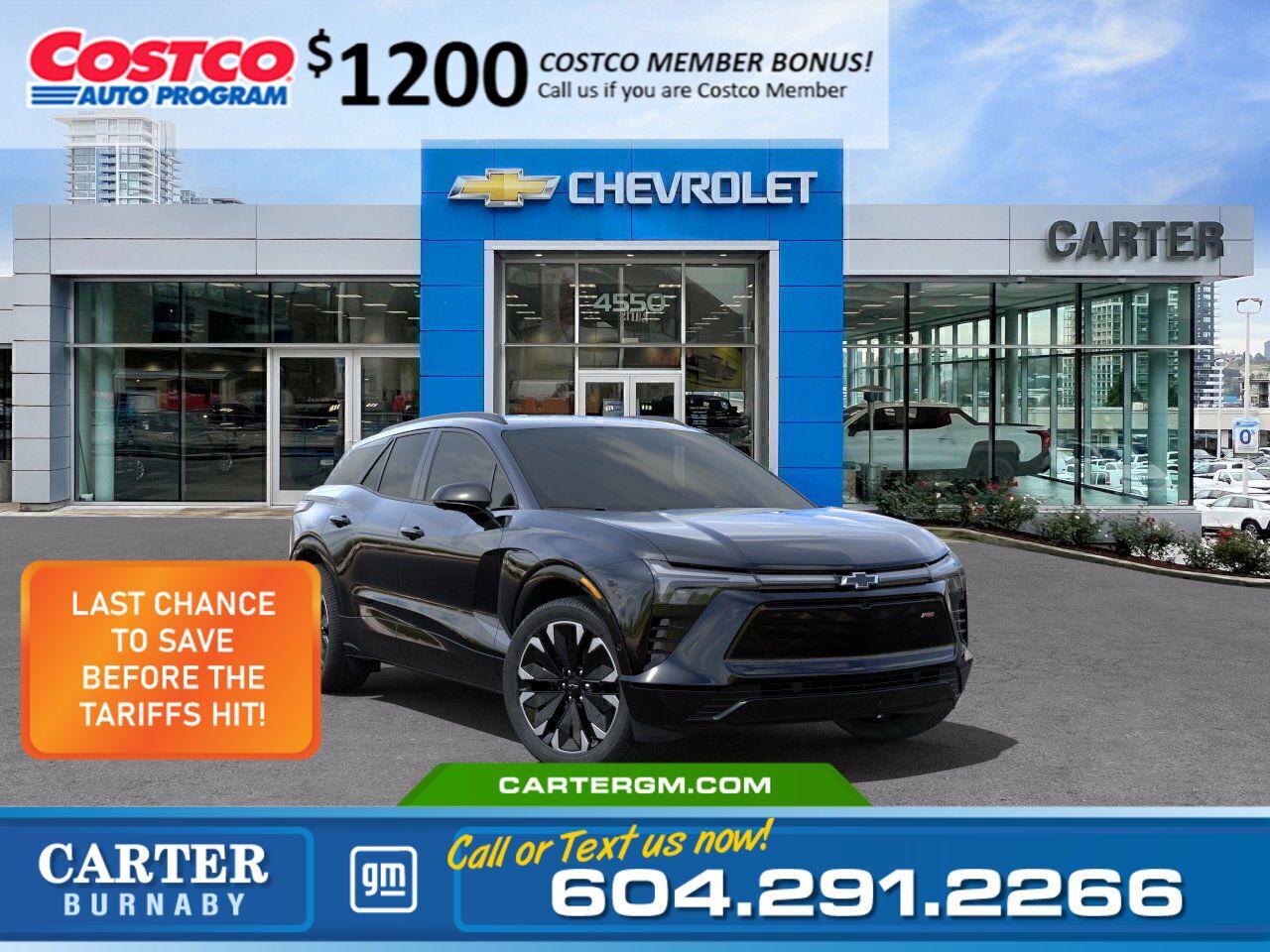 New 2024 Chevrolet Blazer EV 1RS AWD | Costco Members get $1,200 Discount for sale in Burnaby, BC