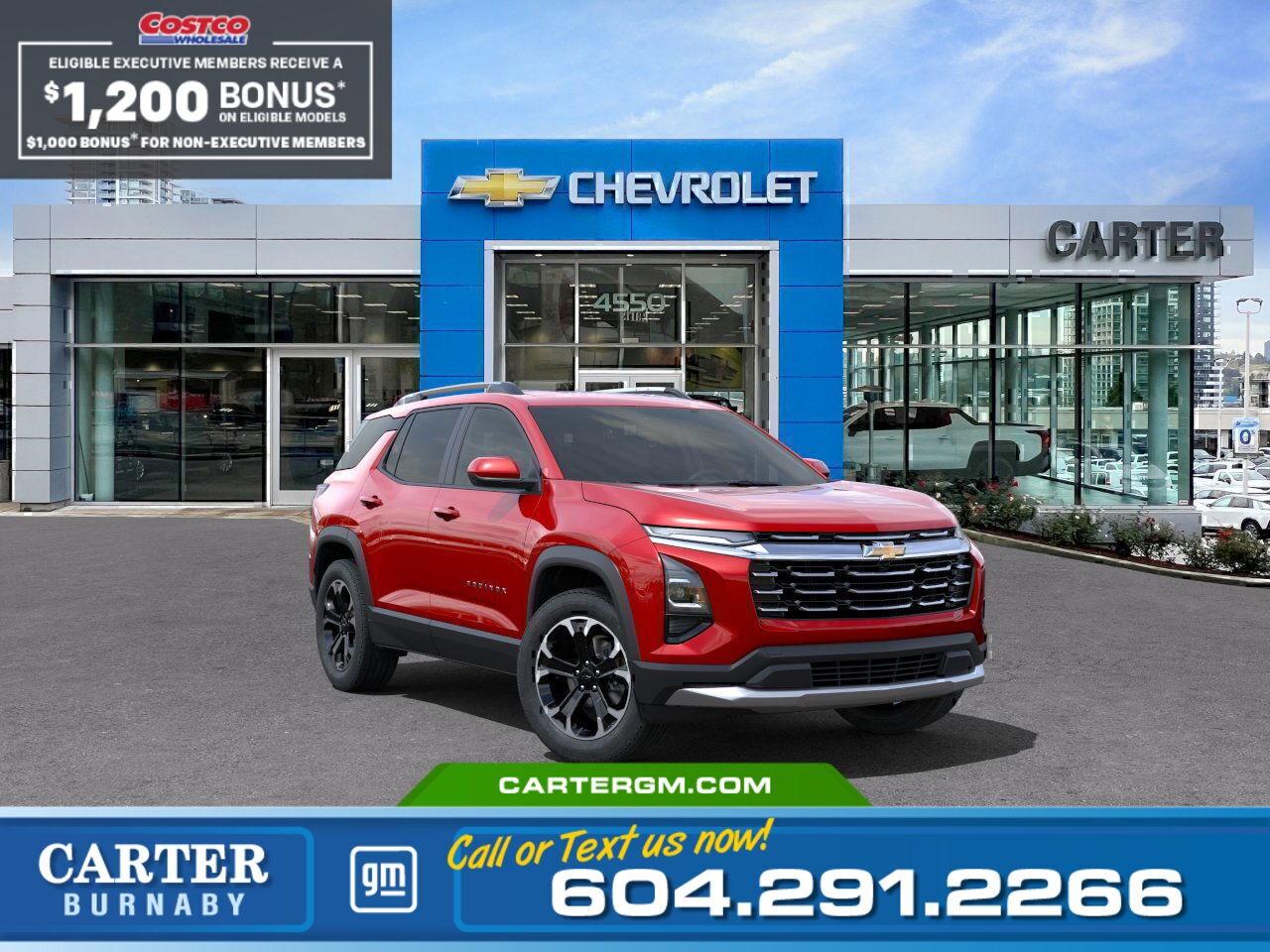 All-Wheel Drive, 17" Grazen Metallic Machined- Face Aluminum Wheels, 11.3" LCD Display With Google Built-in, Heated Steering Wheel, Active Noise Cancellation, Adaptive Cruise Control, LED Headlamps, 11" Driver Information Center, Rear Park Assist & HD Rear Vision Camera. Test Drive Today!  WHY CARTER GM BURNABY?  - An unrivalled vehicle purchasing experience! - Exceeding our loyal customers expectations since 1963 - 4.5 Google star rating with 2,000+ customer reviews - Vehicle trades welcome! Best price guaranteed! - We provide upfront pricing, zero hidden fees, and 100% transparency - Fast approvals and 99% acceptance rates (no matter your current credit status!) - Multilingual staff (many languages spoken) - Comfortable non-pressured environment with in-store television, WIFI and a childrens play area!  Were here to help you drive the vehicle you want, the vehicle you deserve! QUESTIONS? GREAT! WEVE GOT ANSWERS! To speak with a friendly vehicle specialist - CALL NOW! (Doc. Fee: $495.00 Dealer Code: D5505)
