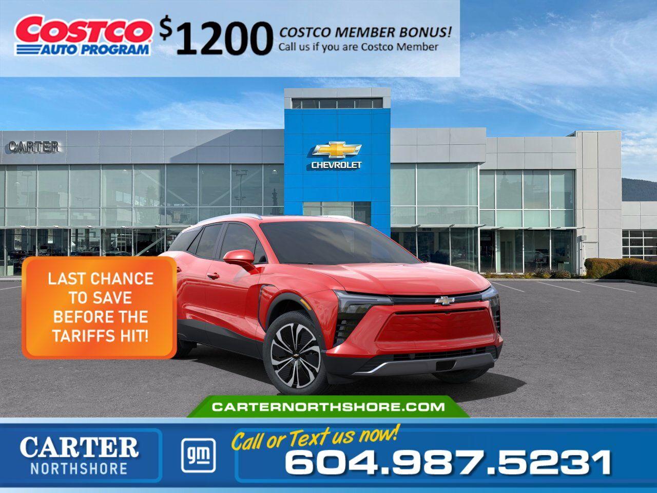 New 2024 Chevrolet Blazer EV AWD 2LT PKG | Costco Members get $1,200 Discount for sale in North Vancouver, BC