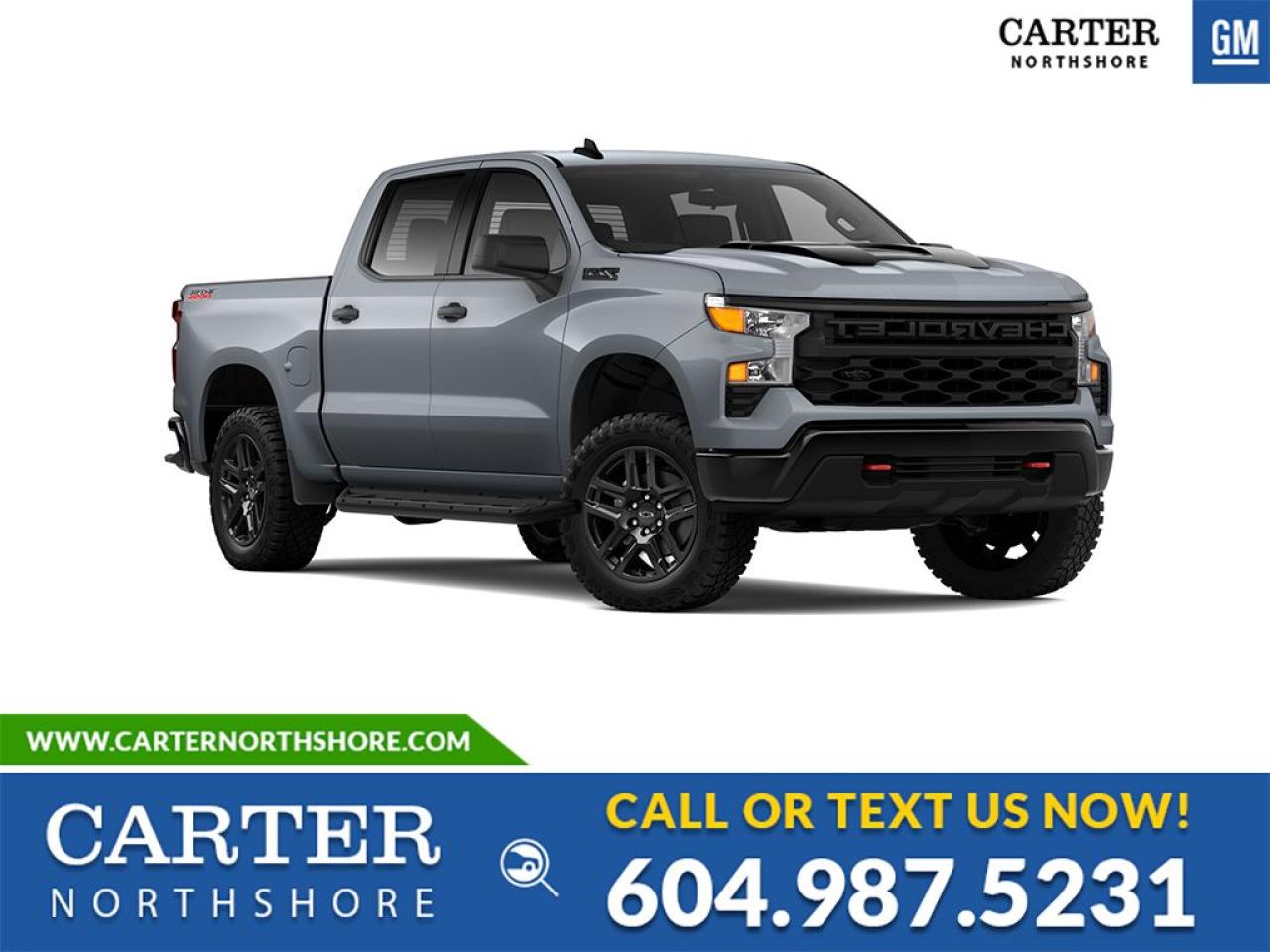 New 2025 Chevrolet Silverado 1500 SHORT BOX CREW CAB 4WD/Custom Trail Boss for sale in North Vancouver, BC