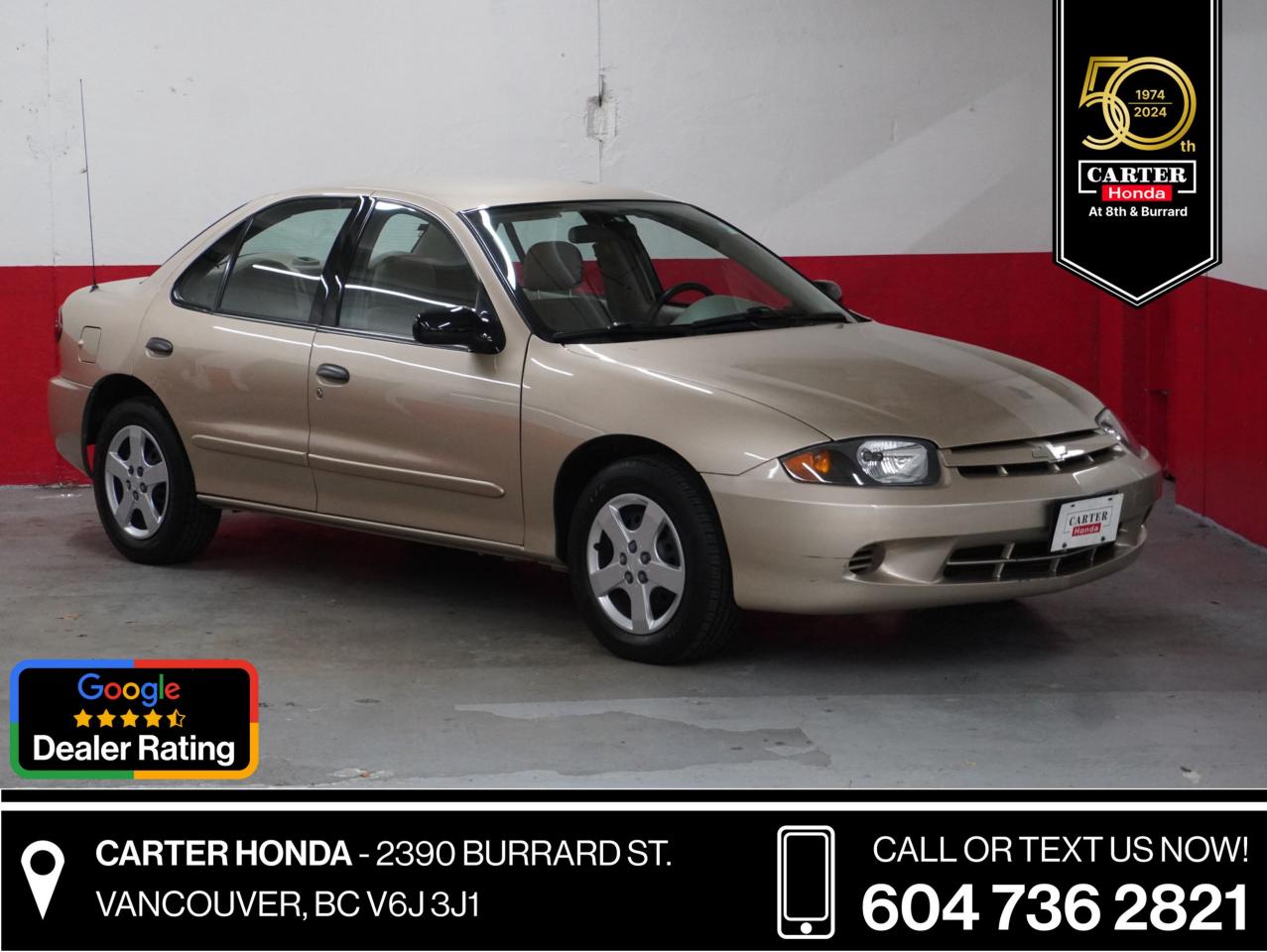 Used 2004 Chevrolet Cavalier VL NO ACCIDENTS, A/C , LOW KMS, AUTO for sale in Vancouver, BC