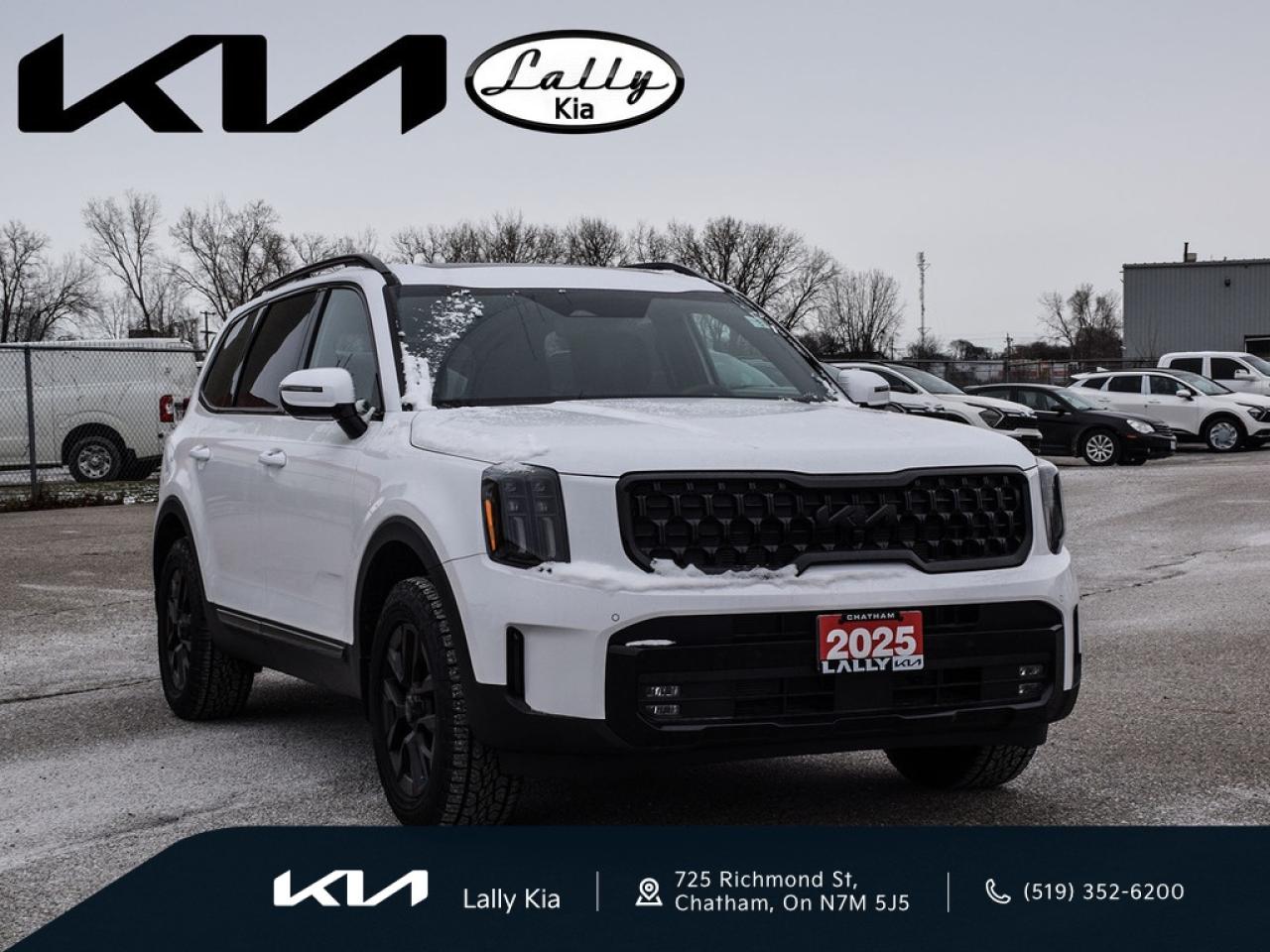Used 2025 Kia Telluride X-Pro AWD | DEMO |APPLE CARPLAY & ANDROID AUTO | HEATED & AIR COOLED FRONT BUCKET SEATS | HEATED STEERING WHEEL | NAVIGATION SYSTEM | POWER LIFTGATE | POWER MOONROOF | REMOTE KEYLESS ENTRY for sale in Chatham, ON