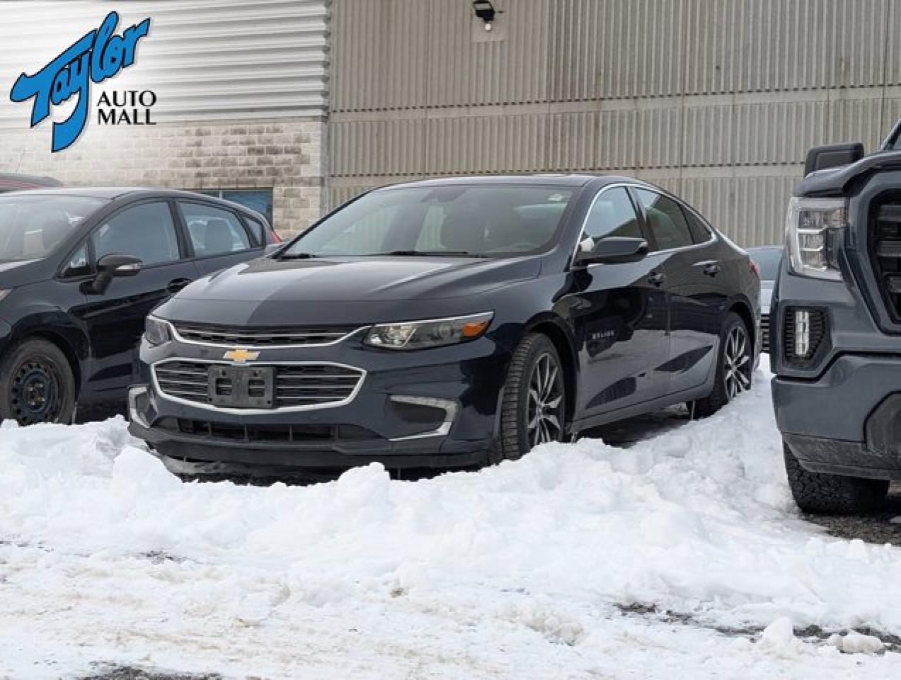 <b>Wireless Charging,  Remote Start,  Android Auto,  Apple CarPlay,  Aluminum Wheels!</b><br> <br>    A good, efficient powertrain and a quiet ride make this spacious, well-appointed Chevy Malibu a strong choice in its competitive midsize segment. This  2018 Chevrolet Malibu is fresh on our lot in Kingston. <br> <br>A perfect blend of bold design and ingenious technology make this midsize Malibu everything you wanted, but never thought youd find. With outstanding fuel efficiency, a spacious and comfortable cabin, this Malibu features a robust body structure that contributes to its nimble handling and excellent ride. By combining both press-hardened steel and ultra-high-strength steel, engineers created a cabin that is both strong and lightweight. This  sedan has 108,565 kms. Its  blue in colour  . It has an automatic transmission and is powered by a  160HP 1.5L 4 Cylinder Engine.  It may have some remaining factory warranty, please check with dealer for details. <br> <br> Our Malibus trim level is LT. Upgrade to this Malibu LT and youll receive modern technology such as a larger 8 inch touchscreen with Android Auto and Apple CarPlay compatibility, Bluetooth streaming audio and wireless charging, Teen Driver technology, Chevrolet MyLink and 4G WiFi capability. You will also get remote keyless entry with push button start, a leather wrapped steering wheel, larger aluminum wheels, 8-way power driver seat, a rear view camera and a remote vehicle starter. This vehicle has been upgraded with the following features: Wireless Charging,  Remote Start,  Android Auto,  Apple Carplay,  Aluminum Wheels,  4g Wifi,  Steering Wheel Audio Control. <br> <br>To apply right now for financing use this link : <a href=https://www.taylorautomall.com/finance/apply-for-financing/ target=_blank>https://www.taylorautomall.com/finance/apply-for-financing/</a><br><br> <br/><br>For more information, please call any of our knowledgeable used vehicle staff at (613) 549-1311!<br><br> Come by and check out our fleet of 70+ used cars and trucks and 190+ new cars and trucks for sale in Kingston.  o~o