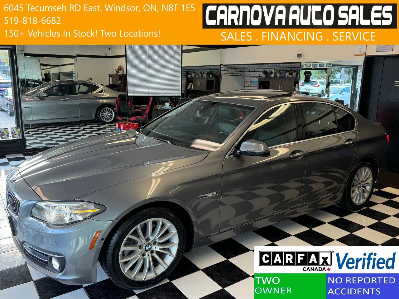 Used 2015 BMW 5 Series 528i Xdrive+GPS+Roof+360 Camera+CLEAN CARFAX for sale in Windsor, ON