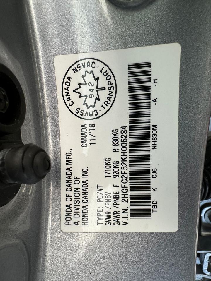 2019 Honda Civic LX+Adaptive Cruise+LaneKeep+ApplePlay+Remote Start Photo