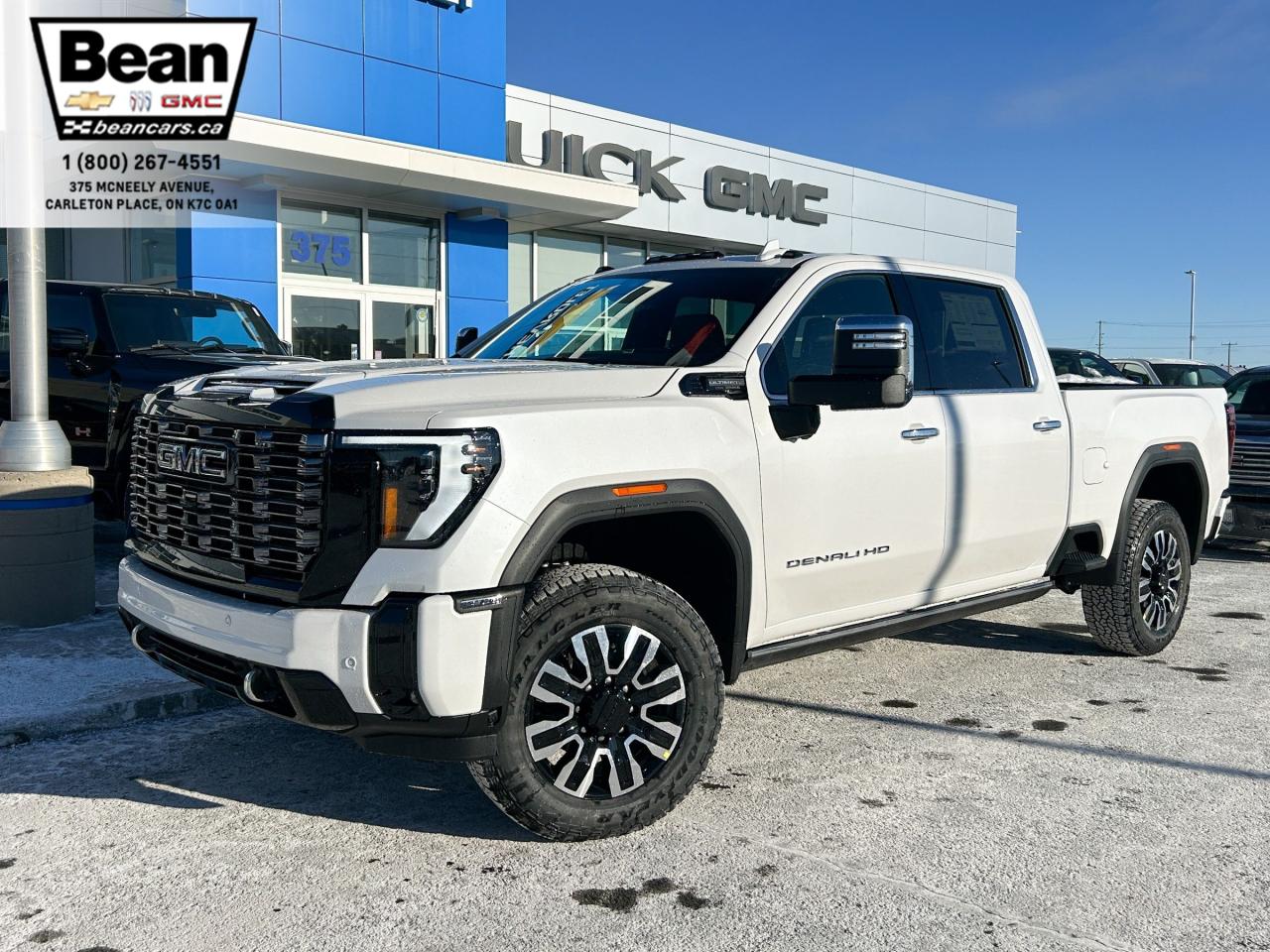 New 2025 GMC Sierra 2500 HD Denali Ultimate DURAMAX 6.6L V8 WITH REMOTE START/ENTRY, HEATED SEATS, HEATED STEERING WHEEL, VENTILATED SEATS, SUNROOF, MULTI-PRO TAILGATE, MASSAGING SEATS for sale in Carleton Place, ON