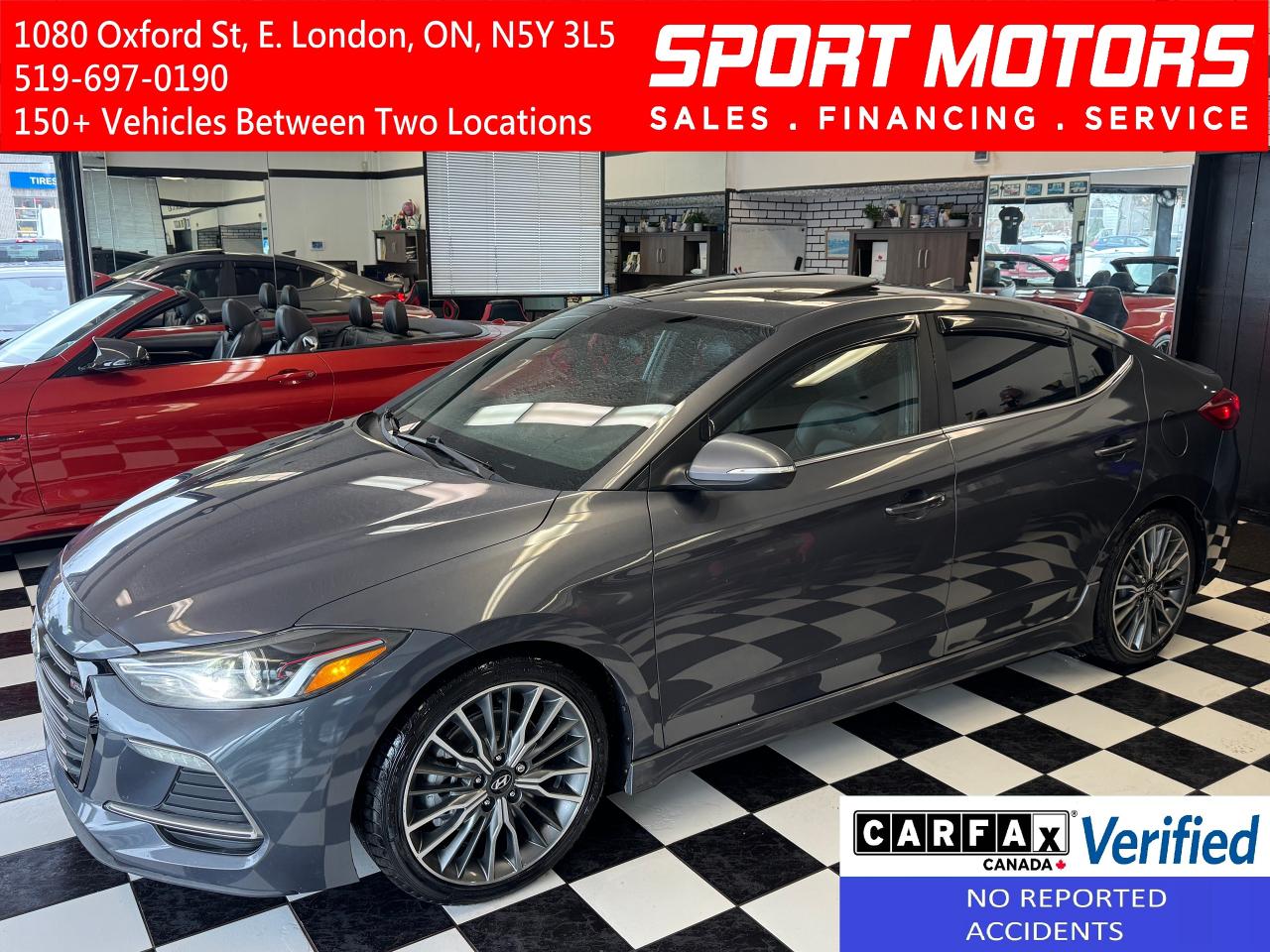 Used 2017 Hyundai Elantra SPORT Turbo DCT+CAM+Roof+Leather+CLEAN CARFAX for sale in London, ON