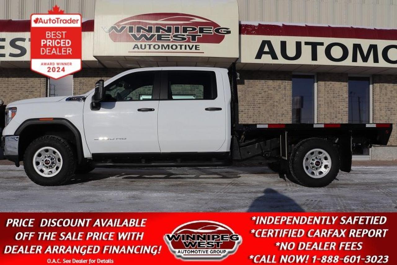 Used 2023 GMC Sierra 3500 HD CREW 6.6L 4X4, FLAT DECK, LOW KMS READY TO WORK! for sale in Headingley, MB