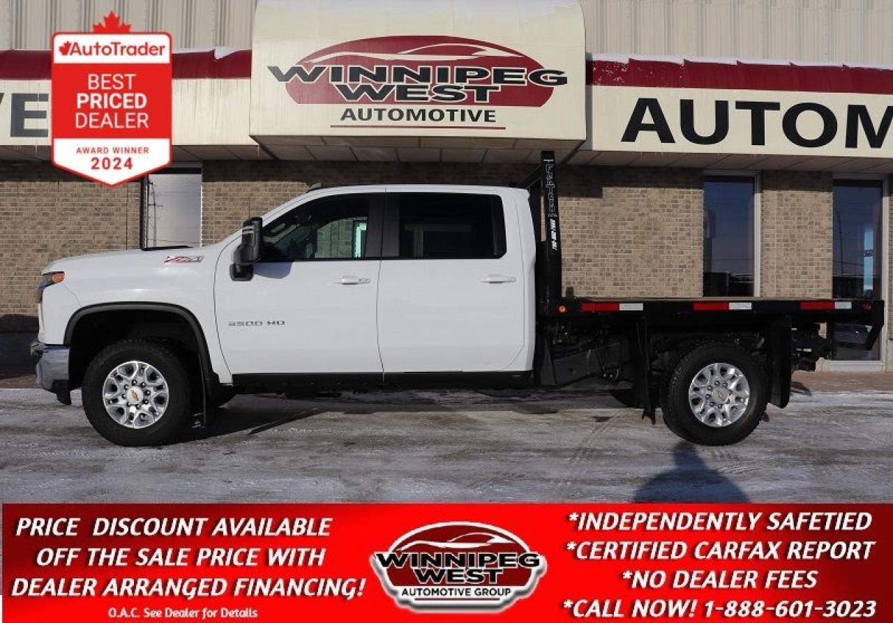 Used 2023 Chevrolet Silverado 3500HD CREW LT2 6.6L 4X4 FLAT DECK, LOW KMS READY TO WORK for sale in Headingley, MB